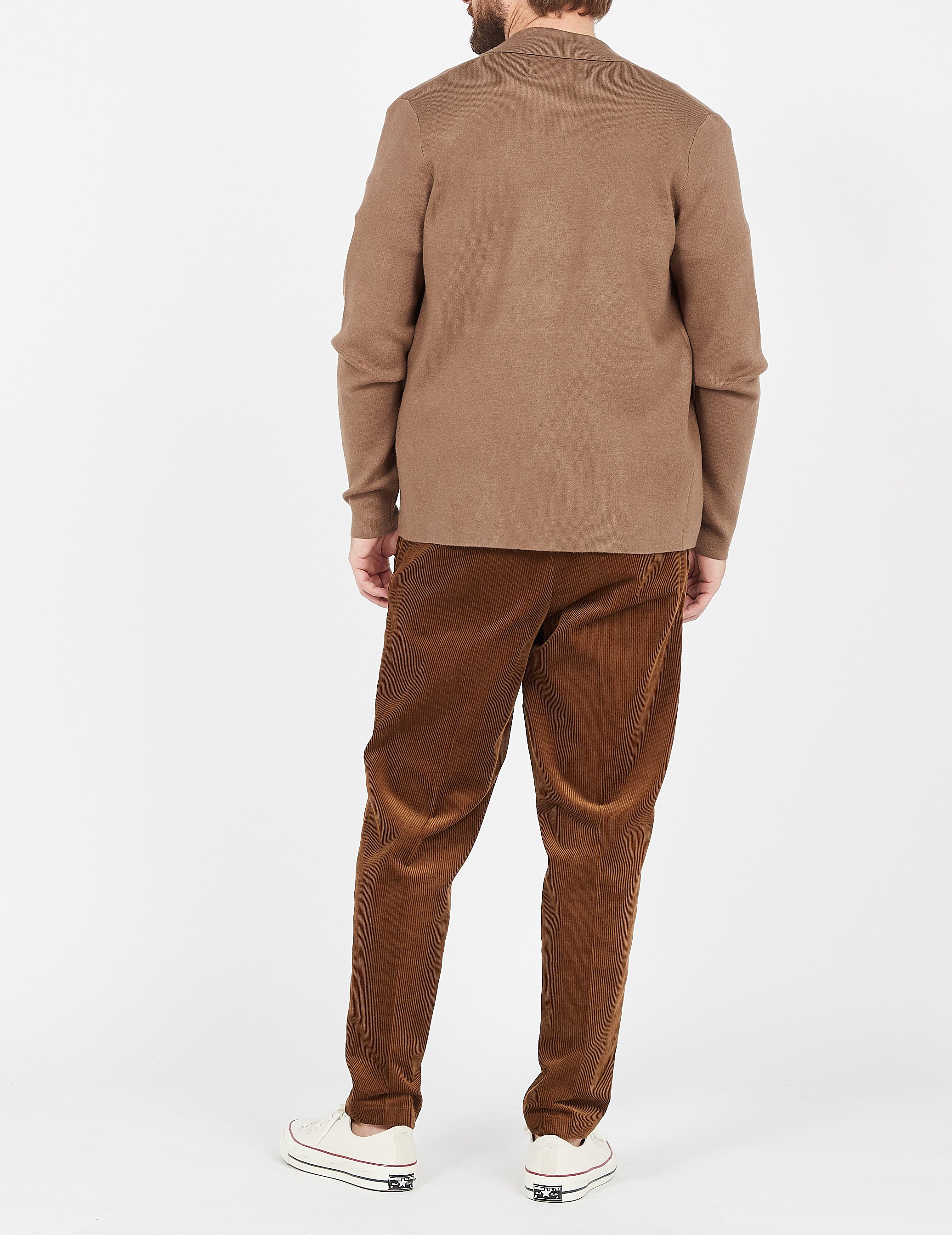 Pantalon droit velours de coton bio côtelé  SELECTED Marron