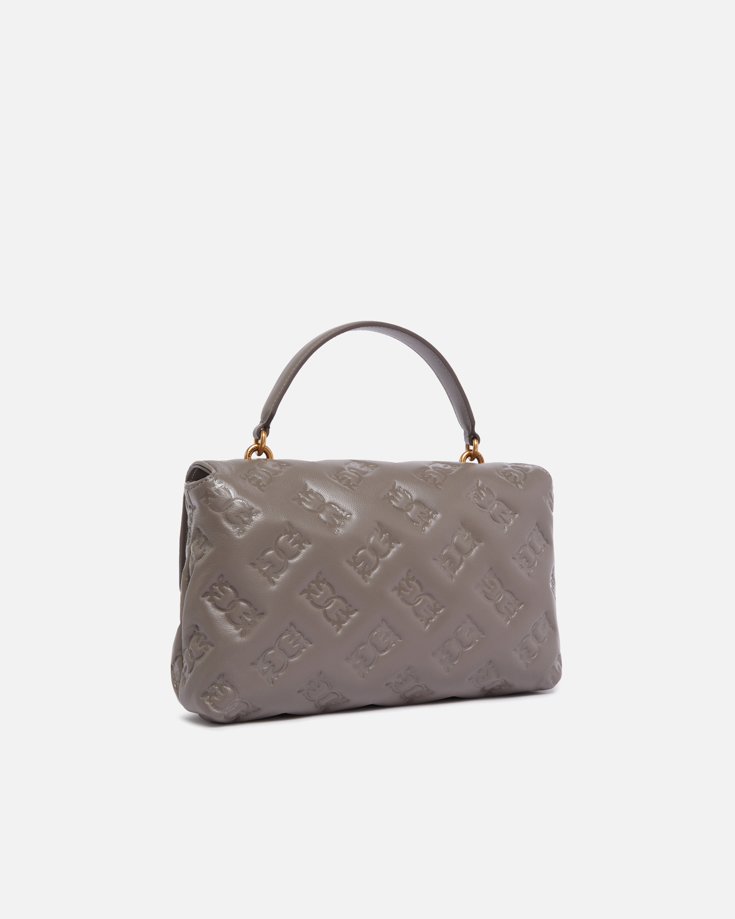 Medium Love Bag Puff shoulder bag in logo-embossed nappa leather PINKO Multicolored