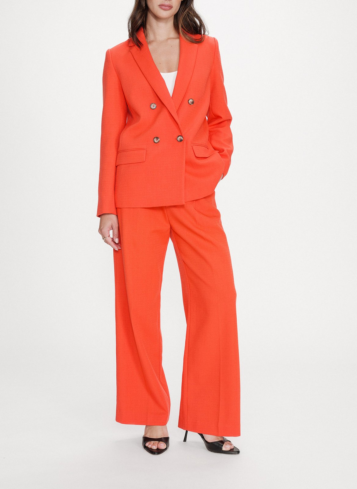 Plain straight blazer GRACE ET MILA Red