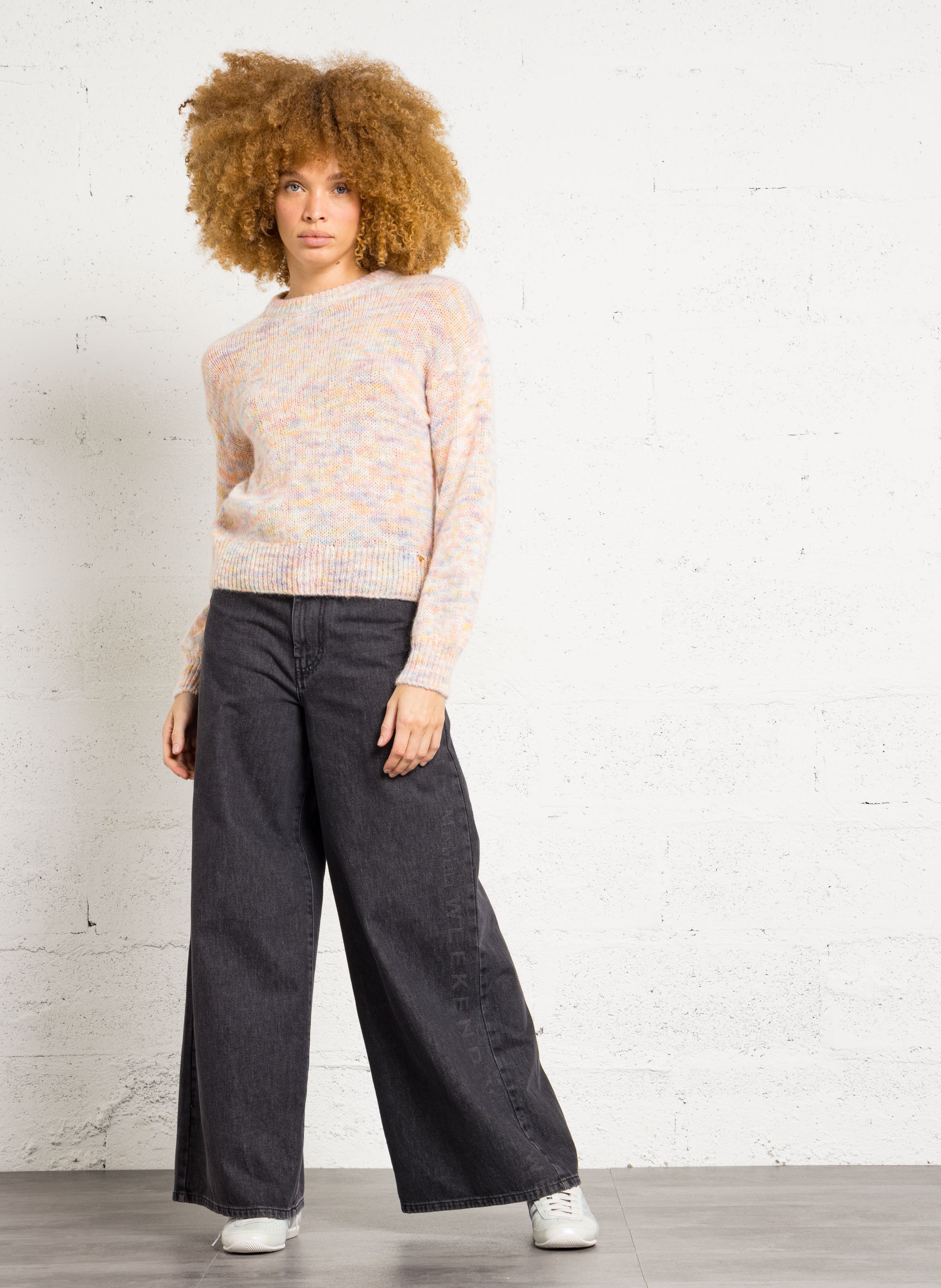 Oversized round-neck wool-blend sweater DES PETITS HAUTS Multicolored