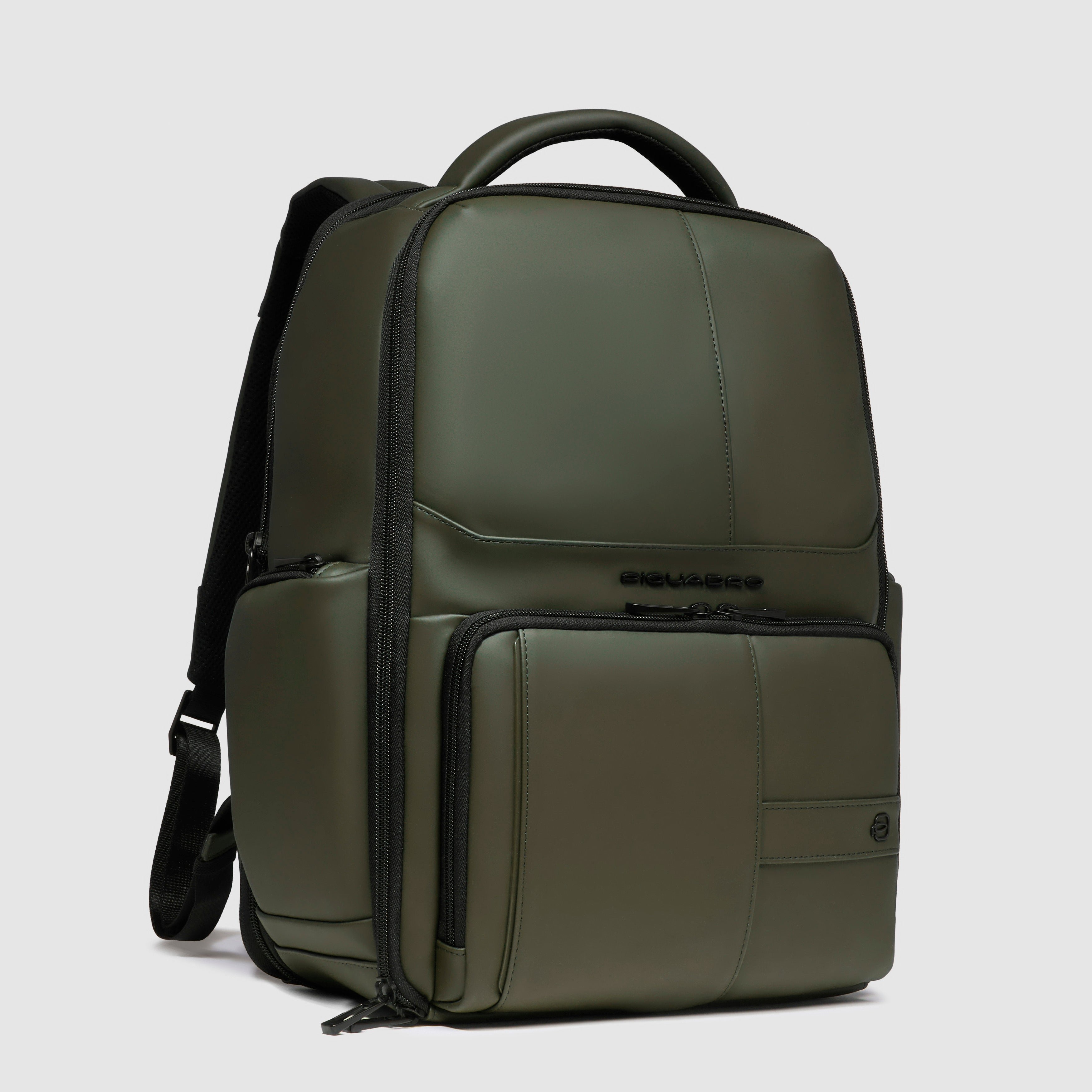 Water-repellent backpack with fast-check opening PIQUADRO Green