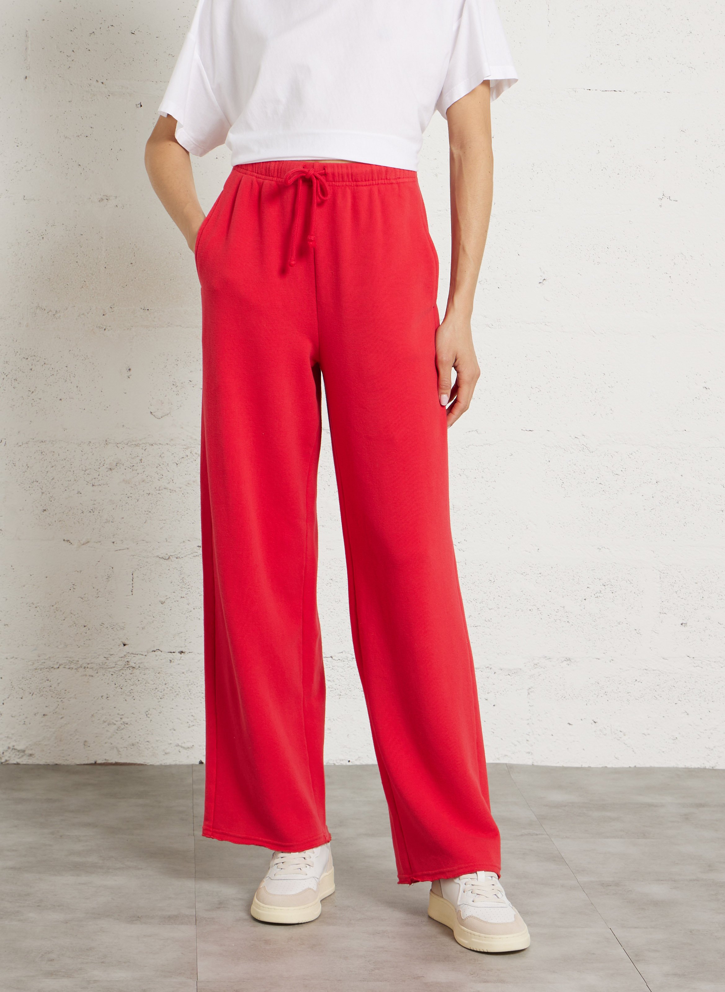 Jogging ample en coton mélangé AMERICAN VINTAGE Rouge