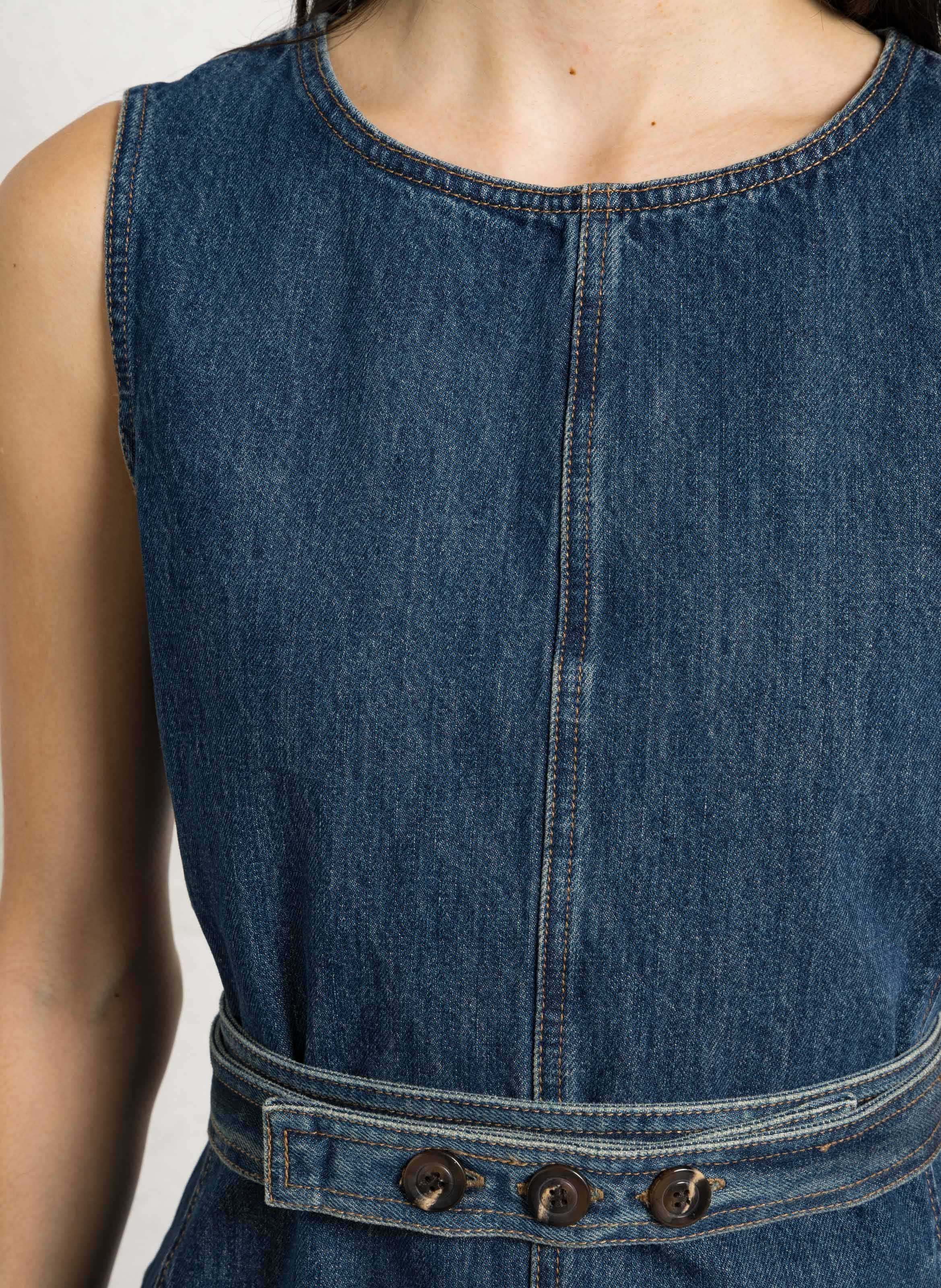 Denim-Top mit Rundhalsausschnitt SOEUR Blau