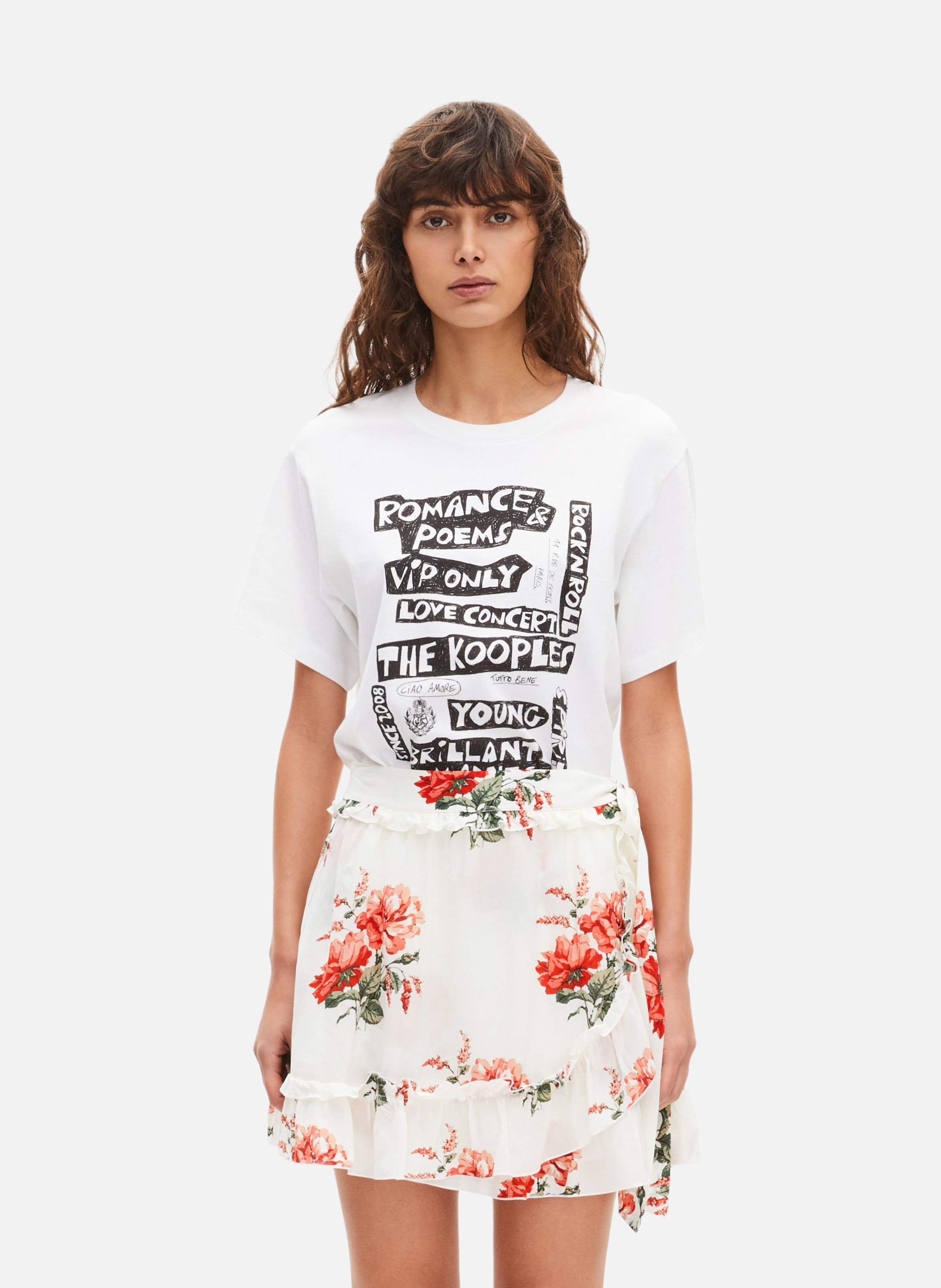 Floral print wrap mini skirt THE KOOPLES White