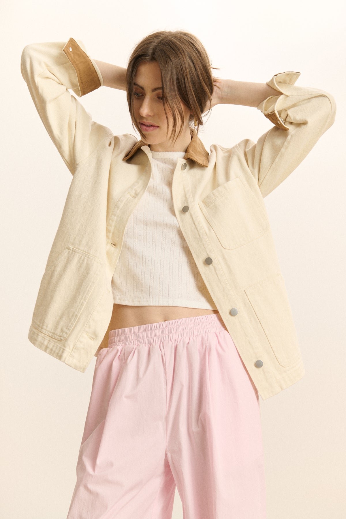 Elasticated wide-leg trousers GARANCE PARIS Pink