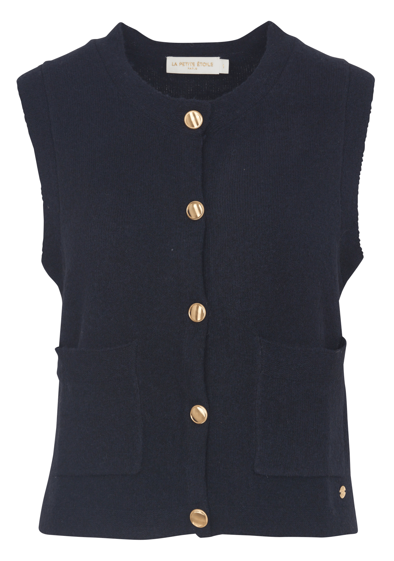Straight round-neck knit cardigan LA PETITE ETOILE Blue