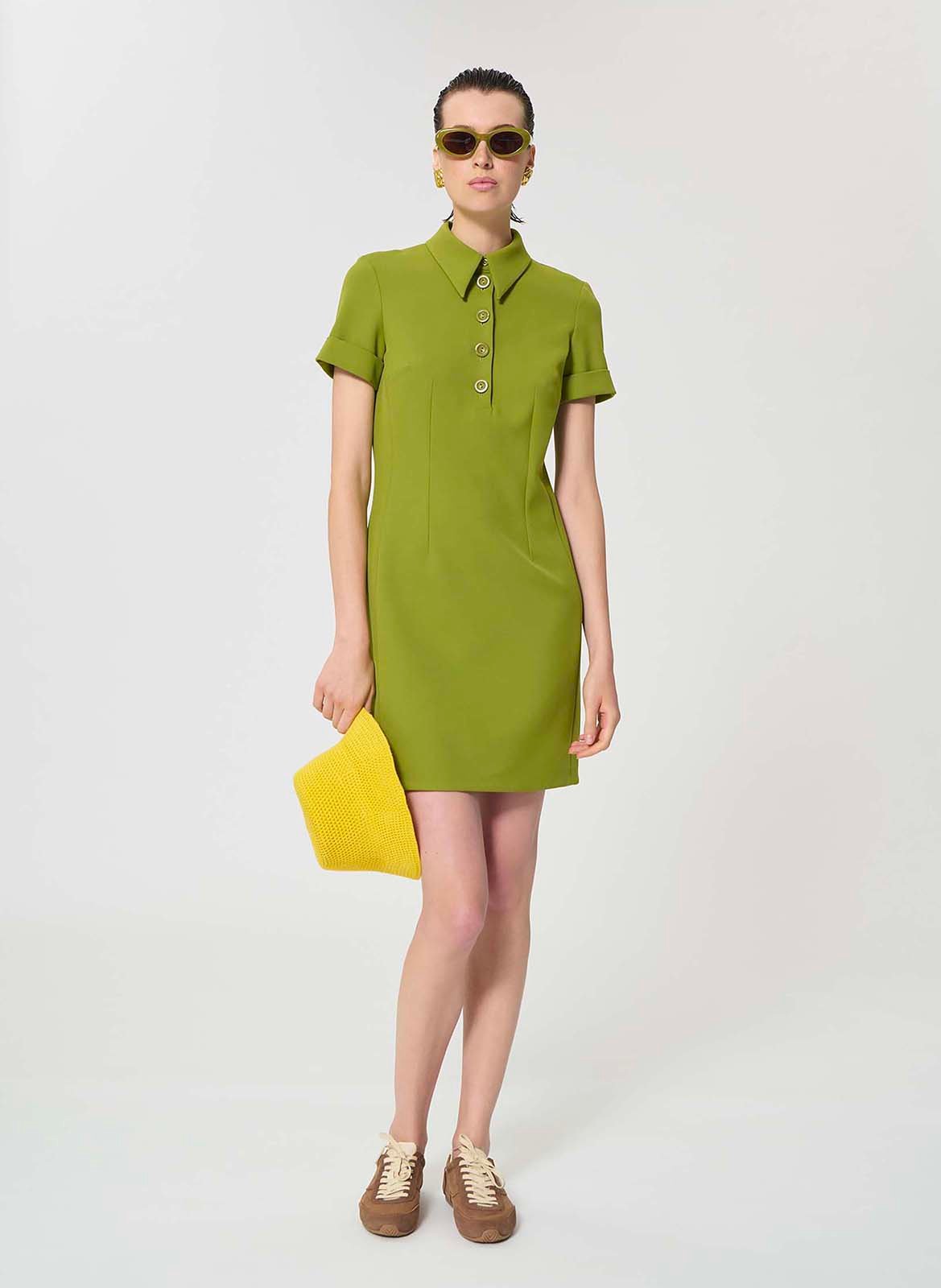 Robe courte col classique TARA JARMON Vert