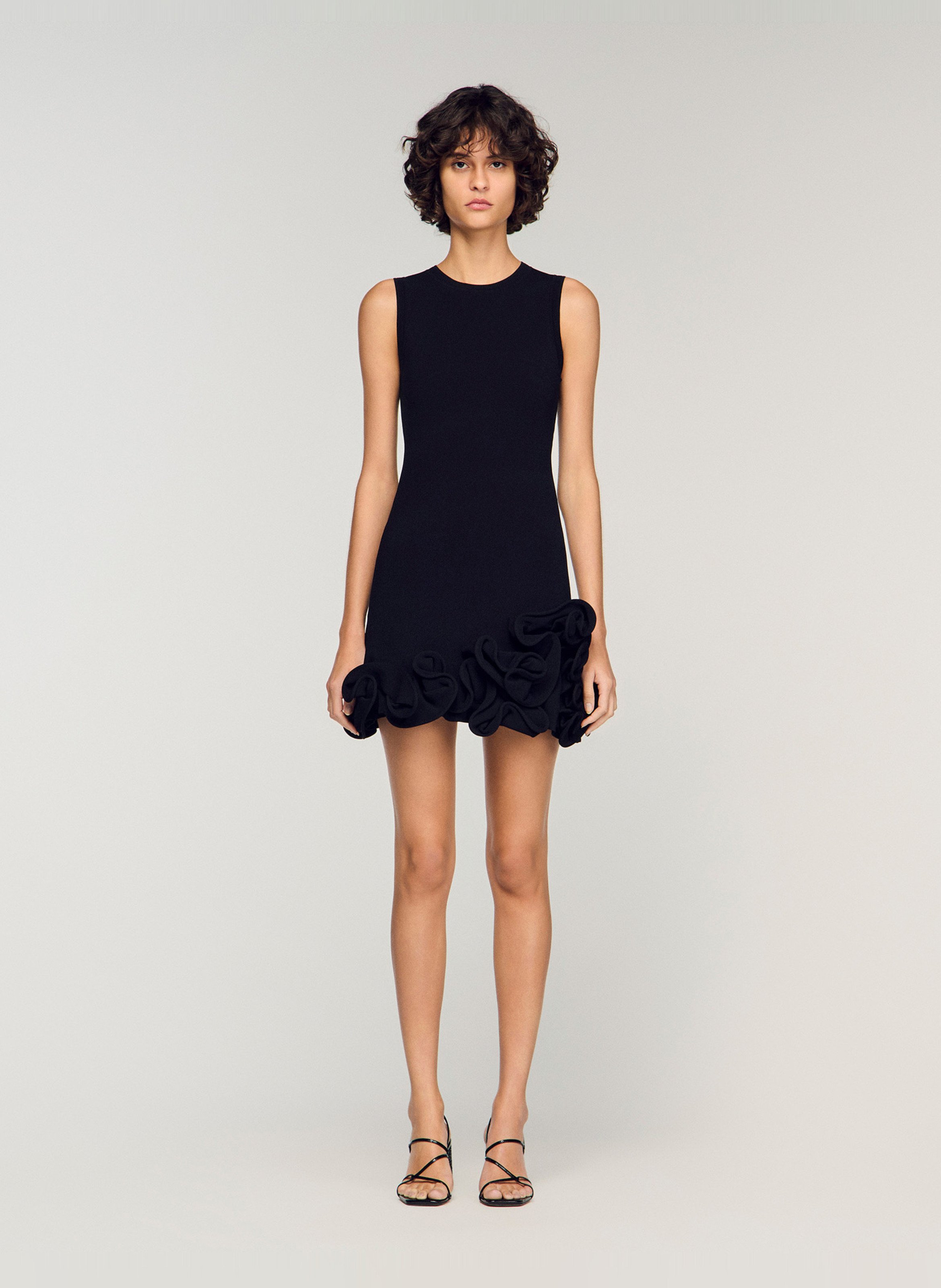 Robe courte col rond SANDRO Noir