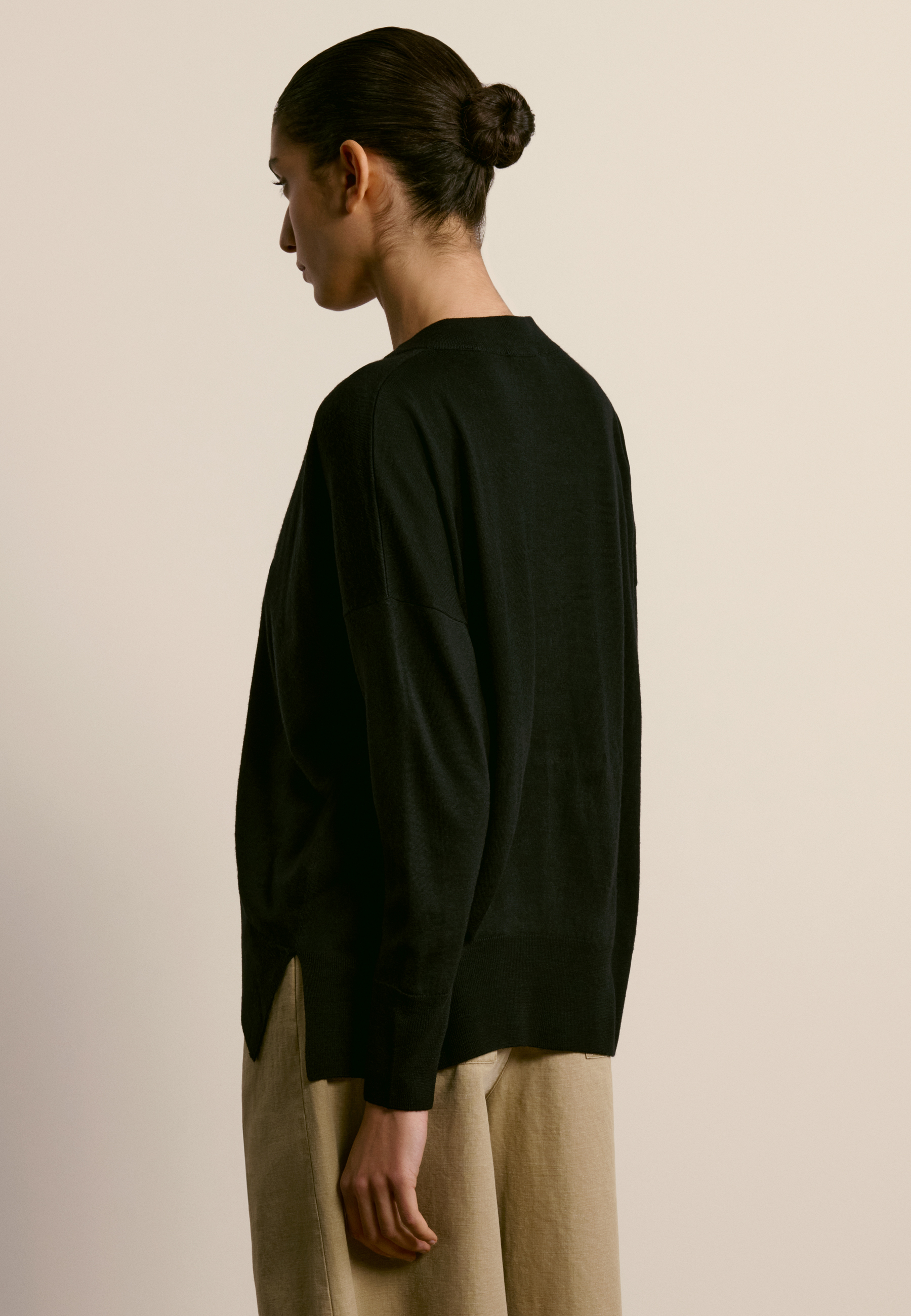 Buttoned Merino Wool Cardigan MAISON MONTAGUT Green