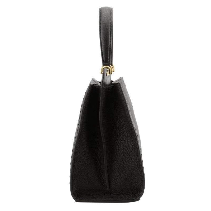 Calfskin leather handbag POURCHET Brown