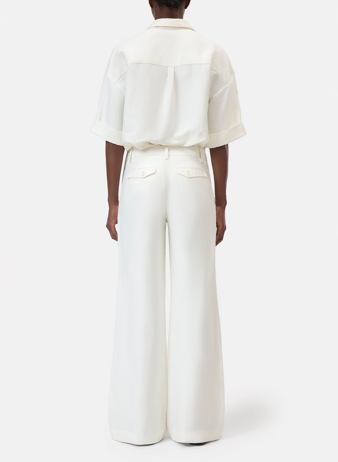 Pantalon large en lin mélangé CLOSED Beige