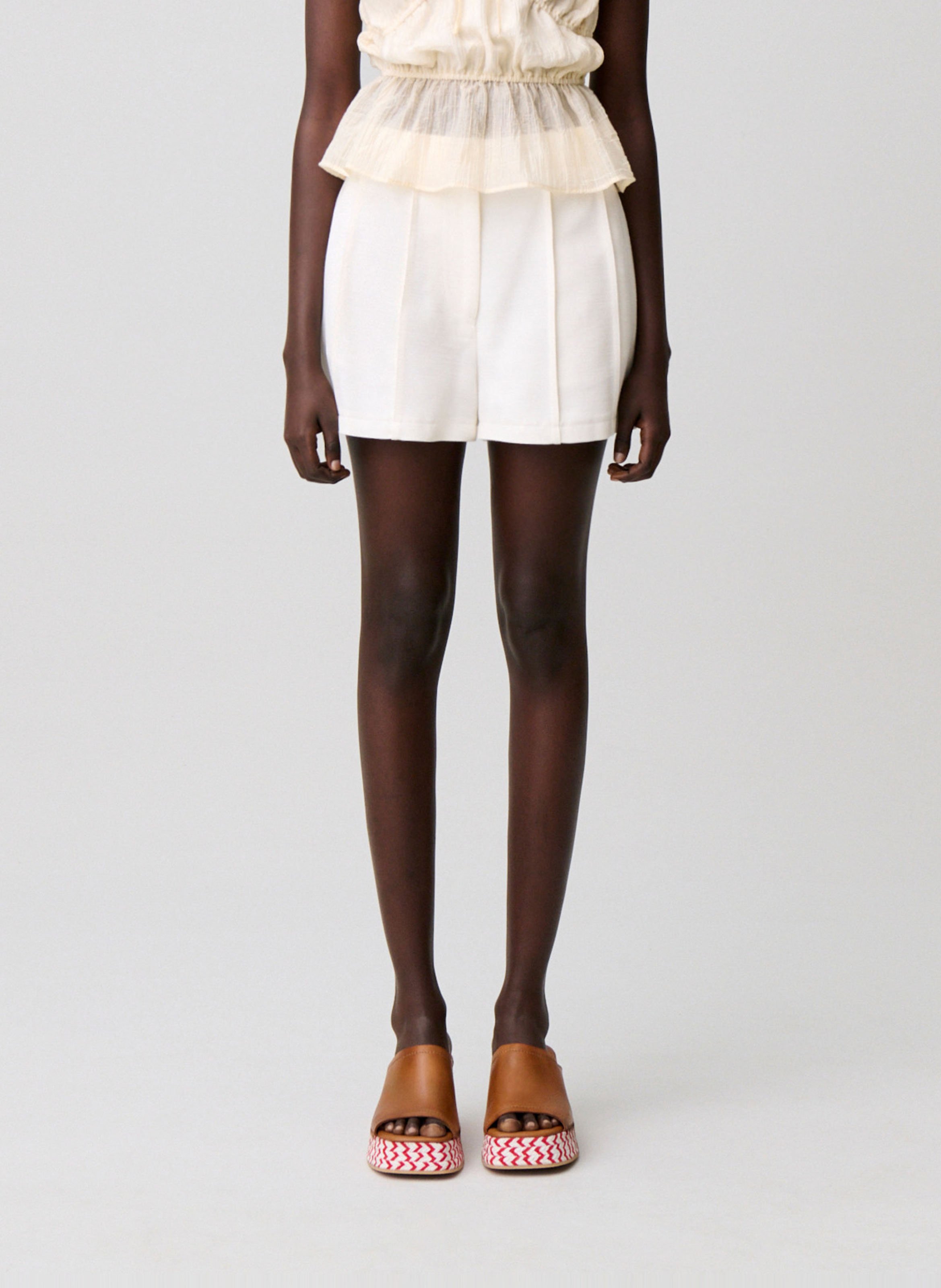 Short large taille mi-haute CLAUDIE PIERLOT Beige