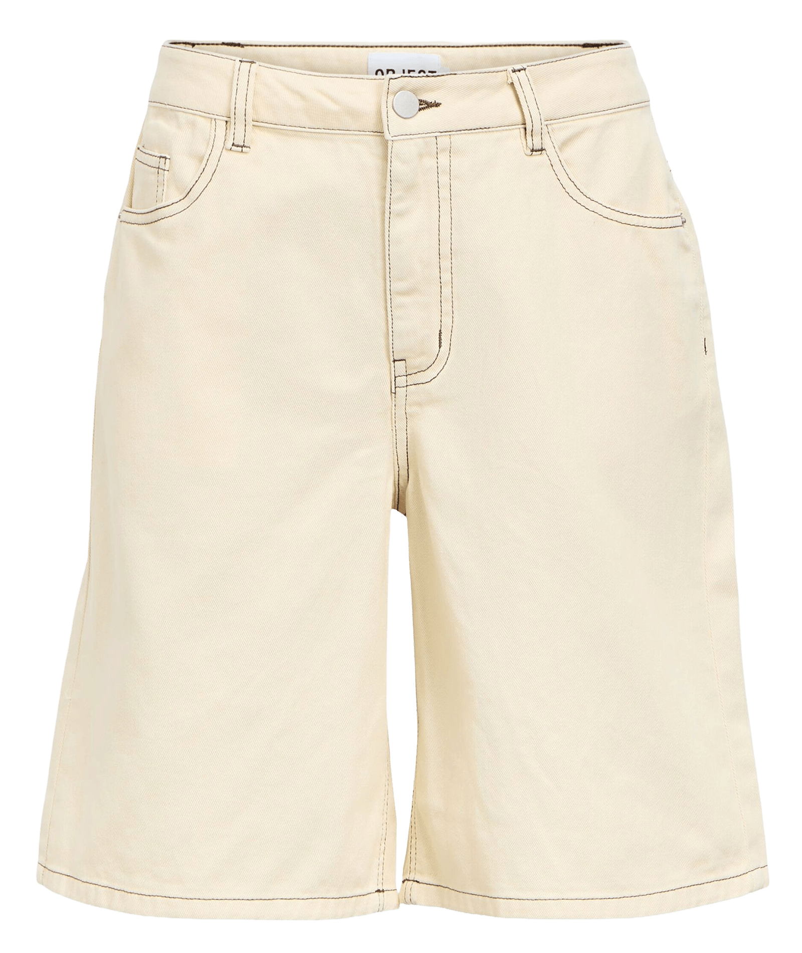 Gerade Bermuda-Shorts aus Baumwolle und recycelter Baumwolle OBJECT Beige