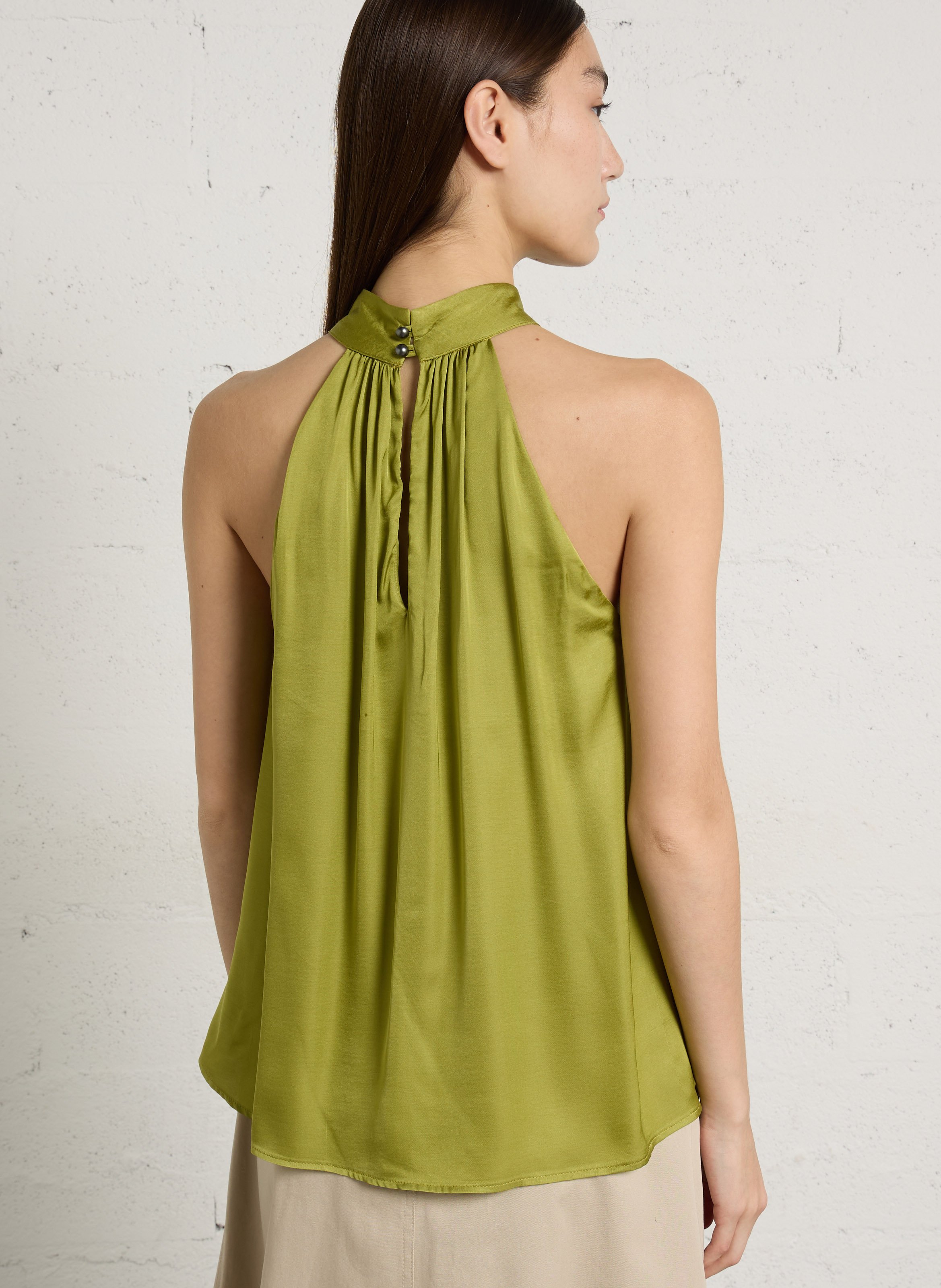 Top col montant IKKS Vert