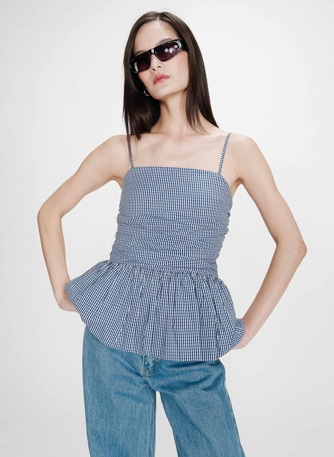 Top droit en coton imprimé GRACE ET MILA