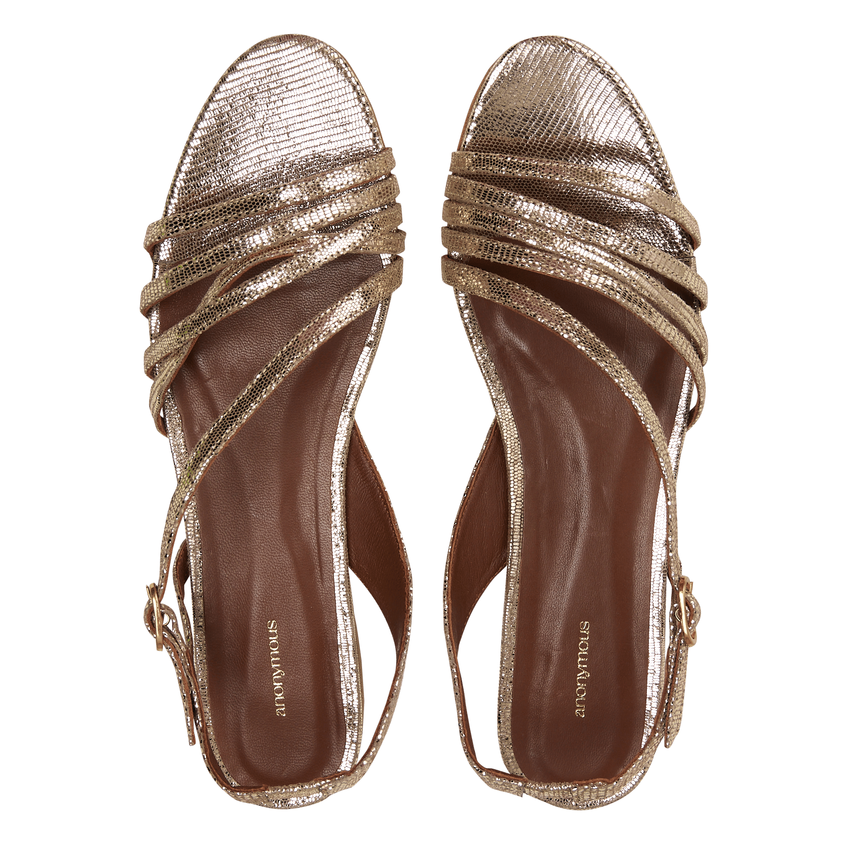 Aouda flat leather sandals ANONYMOUS COPENHAGEN Golden