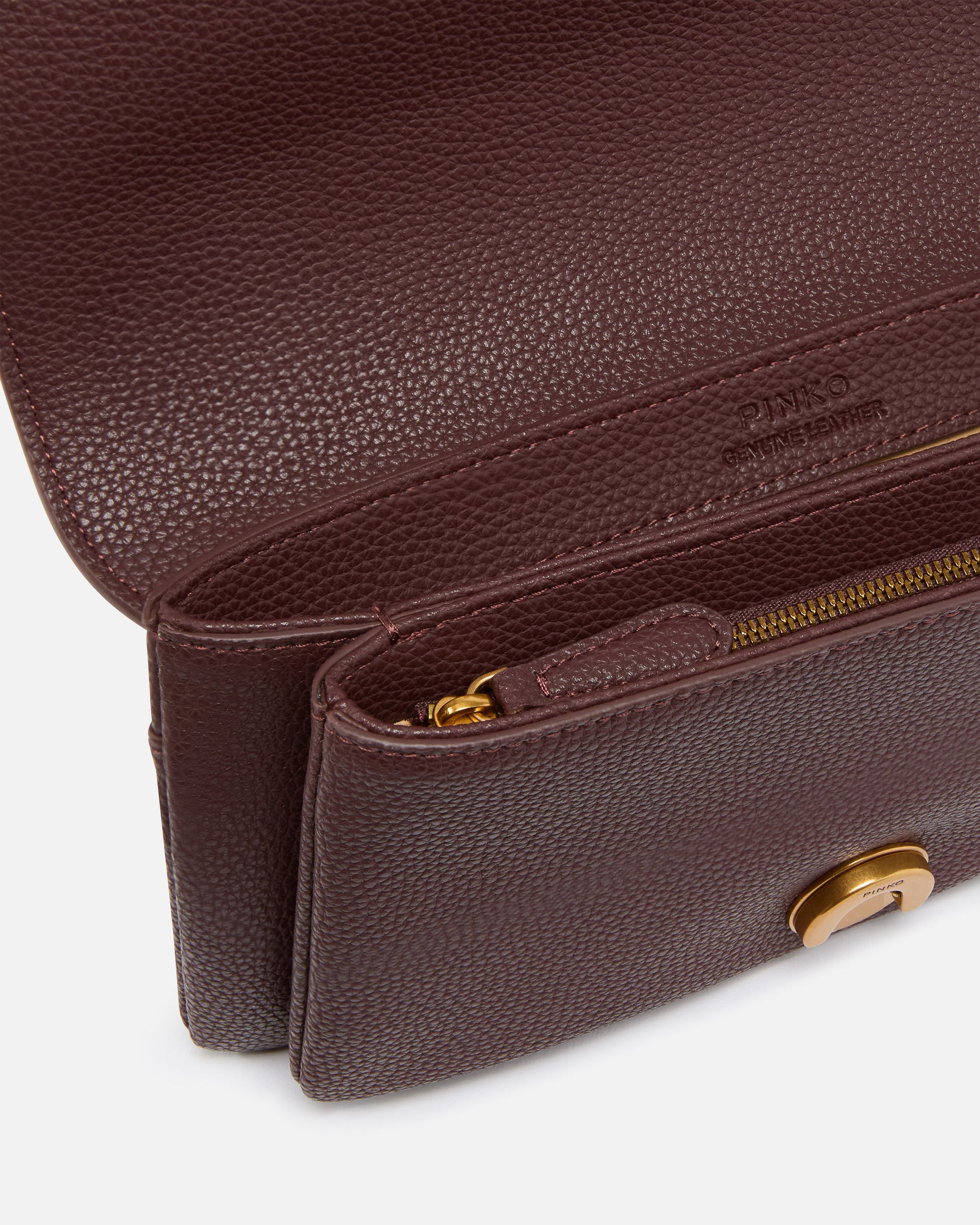 Small love bag shoulder bag in soft leather PINKO Brown