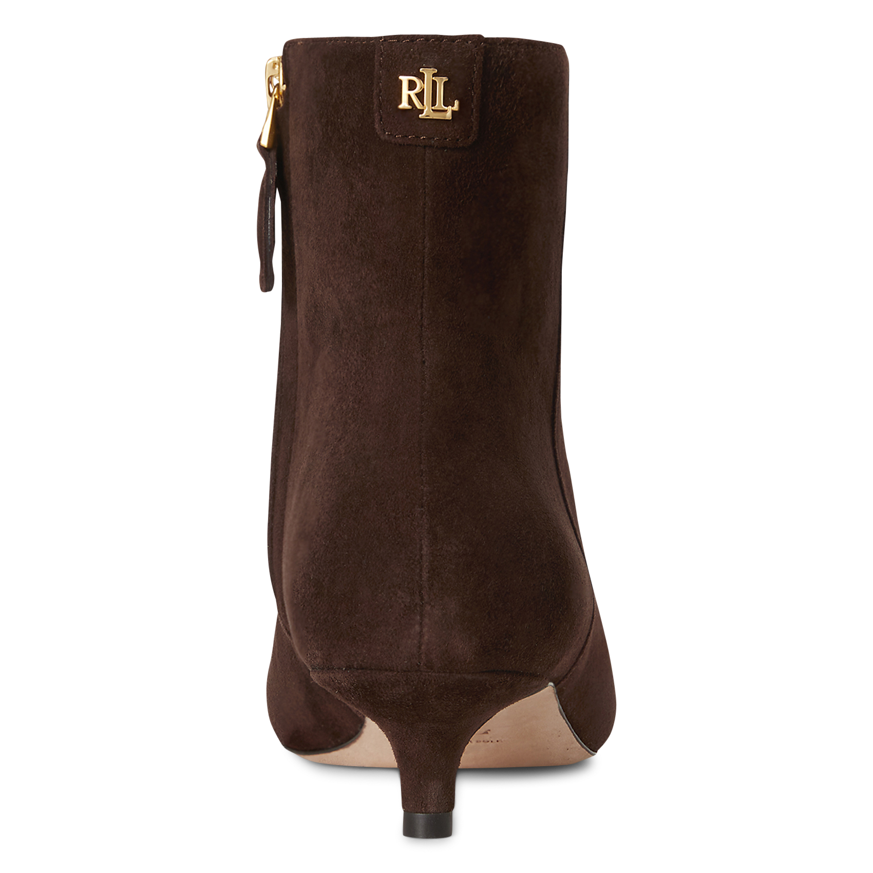 Bottines à petits talons en daim LAUREN RALPH LAUREN Marron