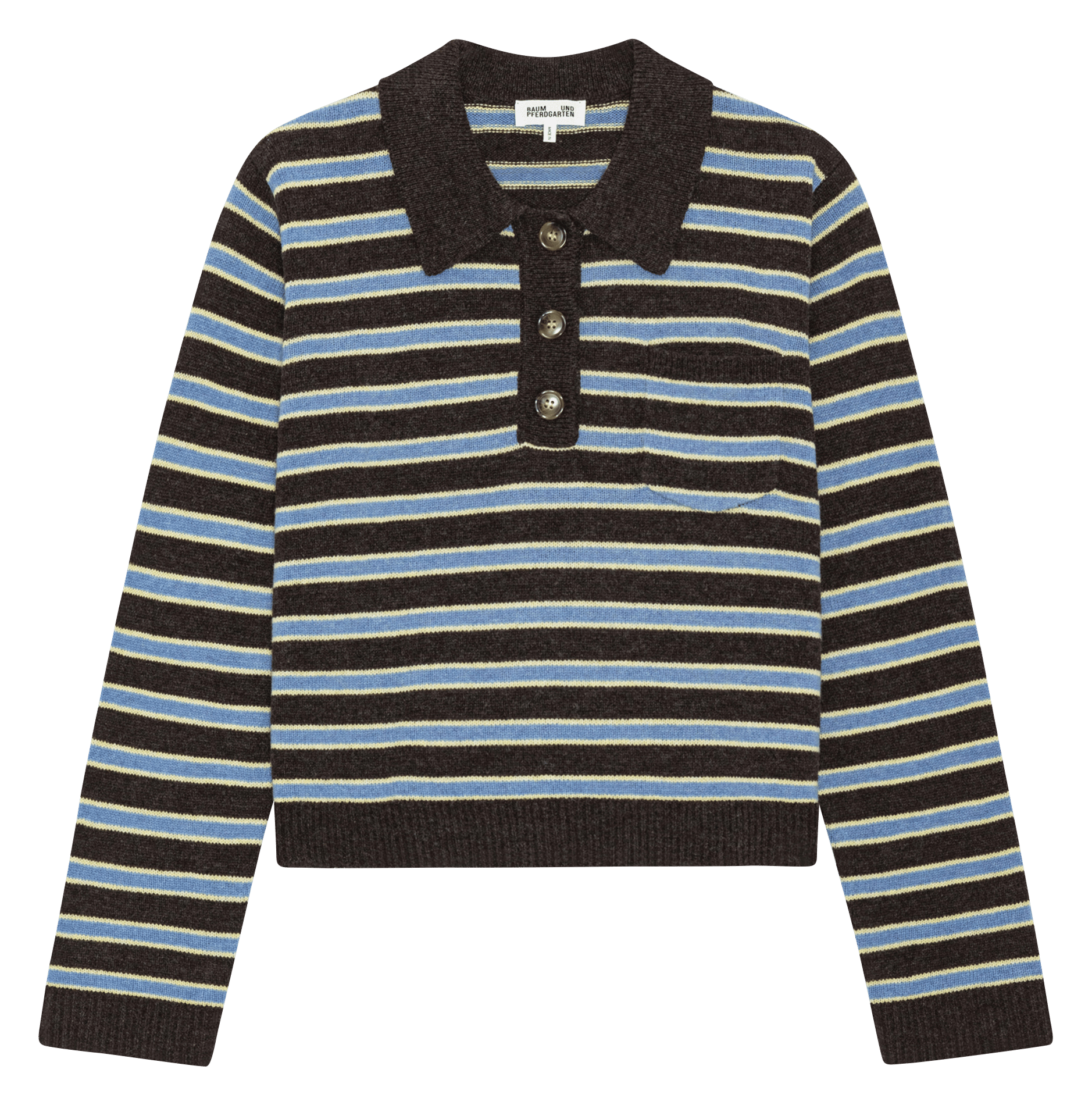 Rechte pullover met polokraag en strepen in wol BAUM UND PFERDGARTEN Veelkleurig
