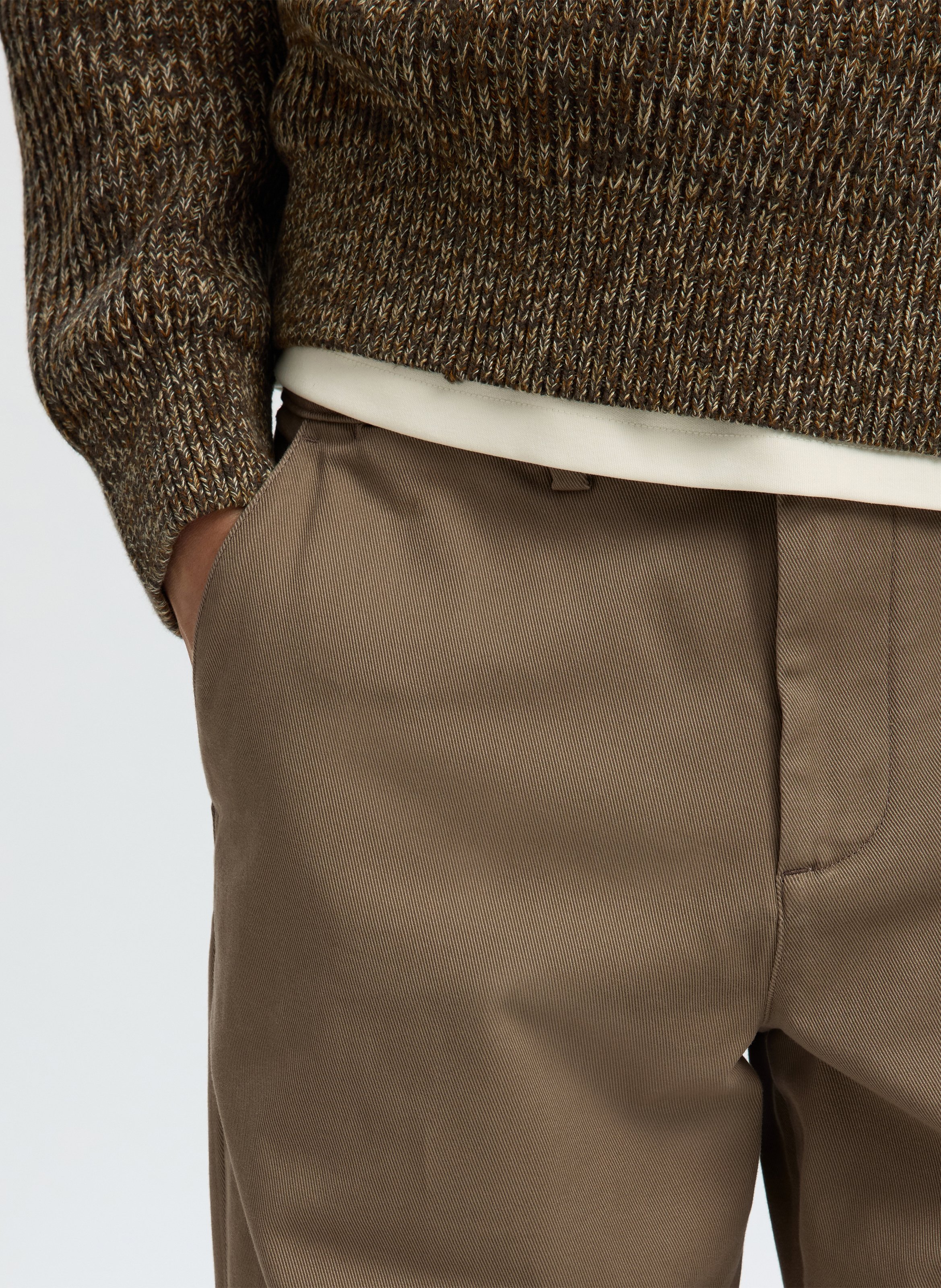 Gerade geschnittene Hose aus Bio-Baumwoll-Mix SELECTED Braun