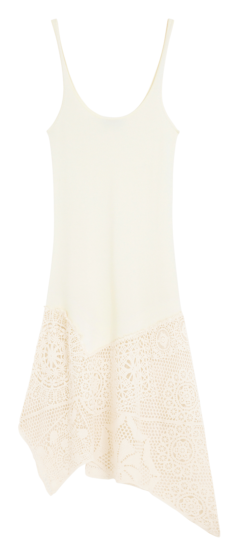 Robe asymétrique brodée à bretelles DESIGUAL Blanc