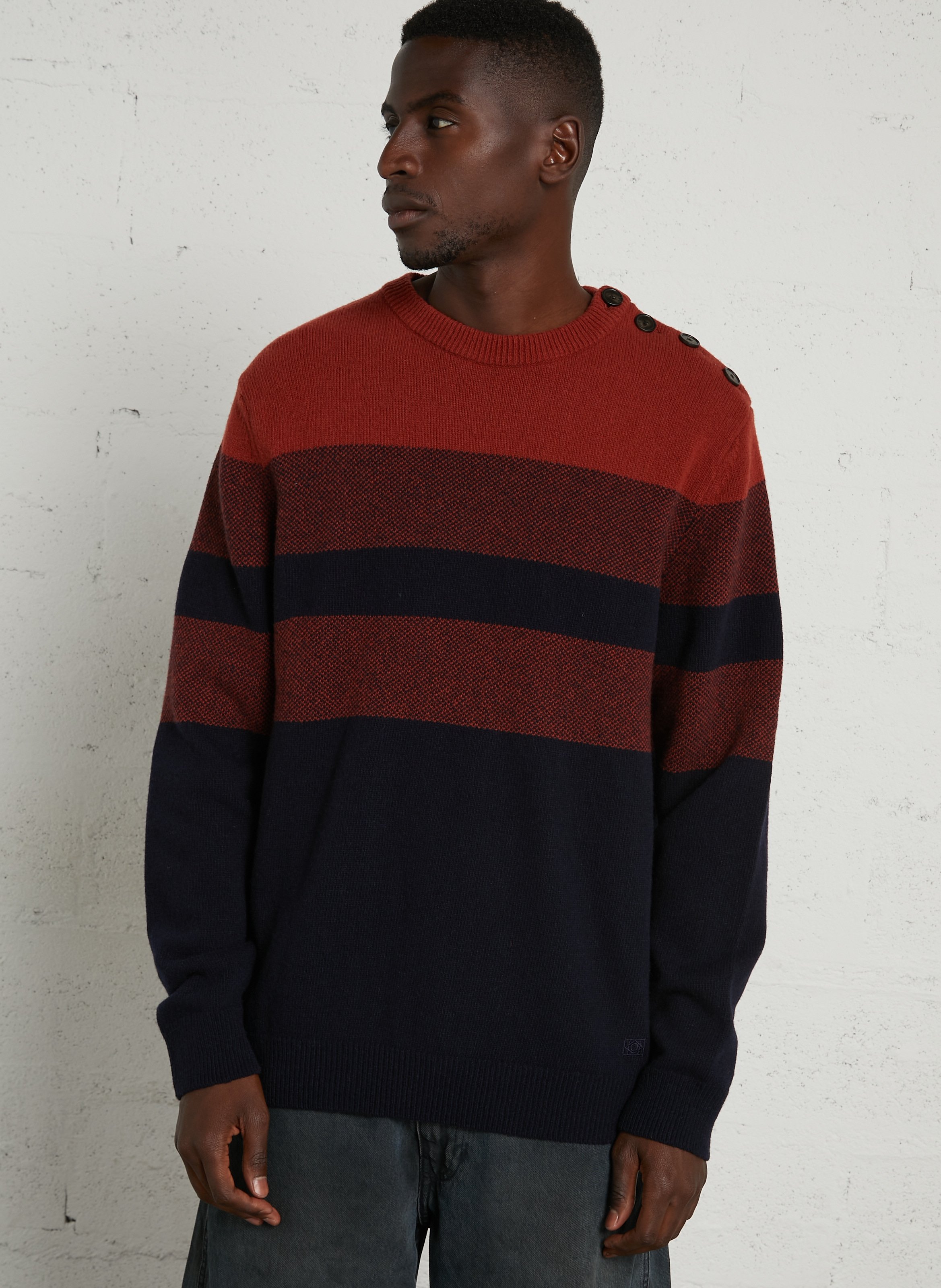 Pull droit en laine mélangée ARMOR LUX Bleu