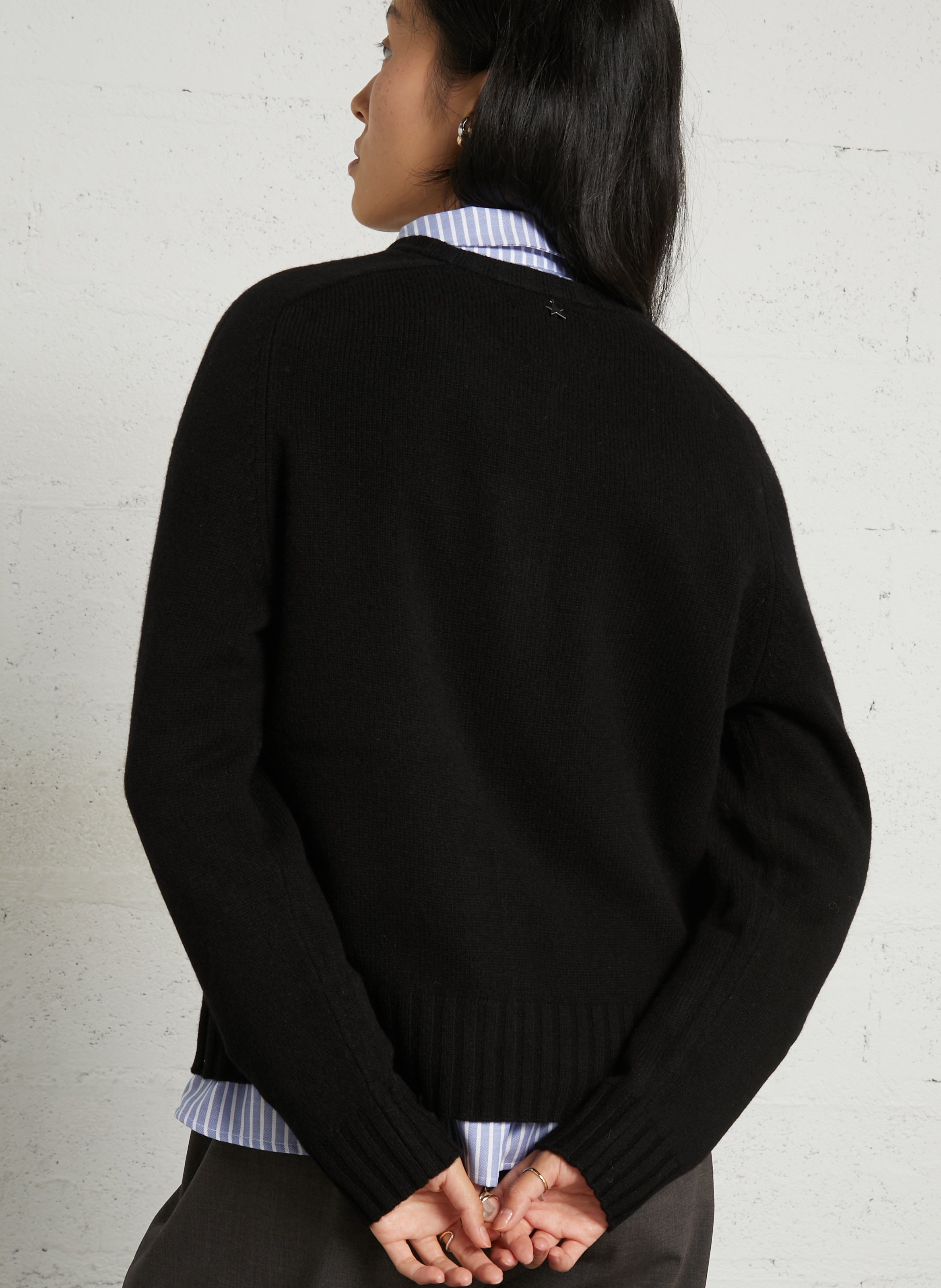 Gebreid vest met ronde hals en knoopsluiting SUD EXPRESS Zwart