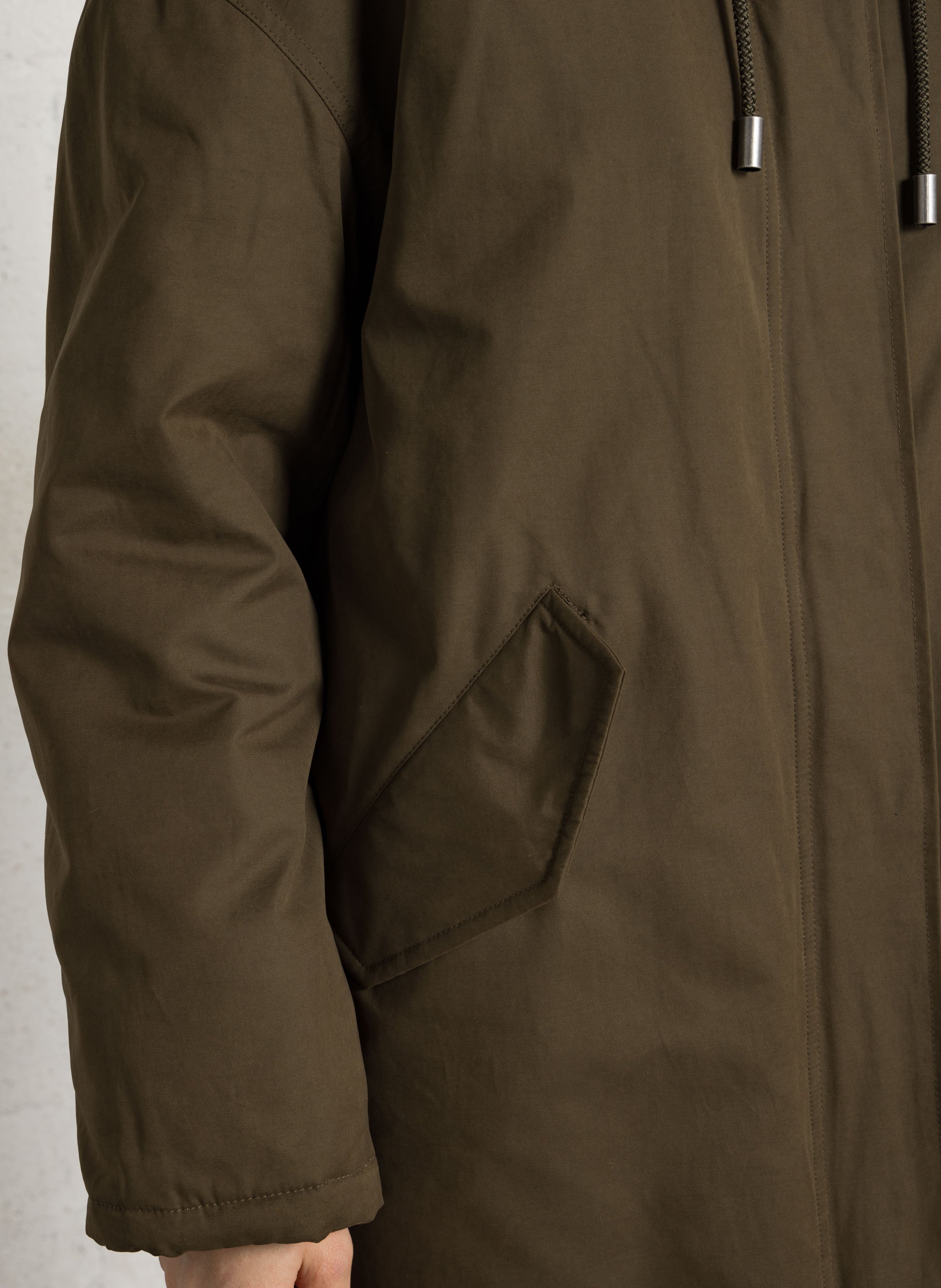 Manteau droit col montant HARTFORD Kaki