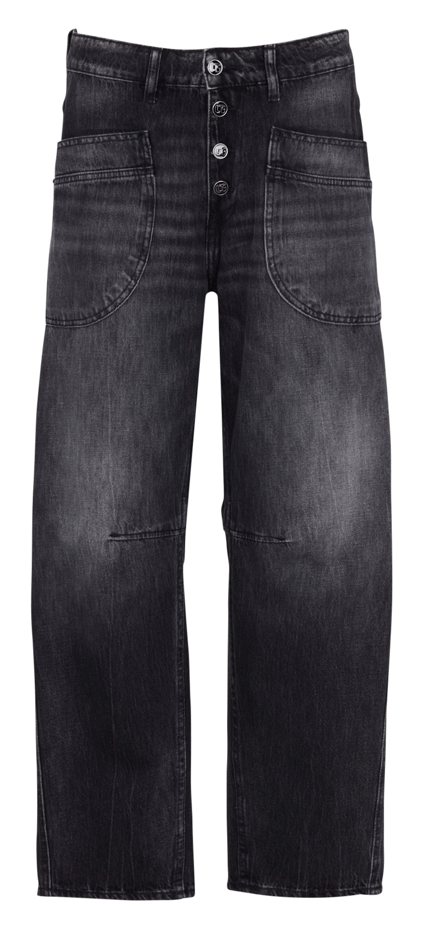 Weite Cropped-Jeans aus Baumwolle LE TEMPS DES CERISES Schwarz