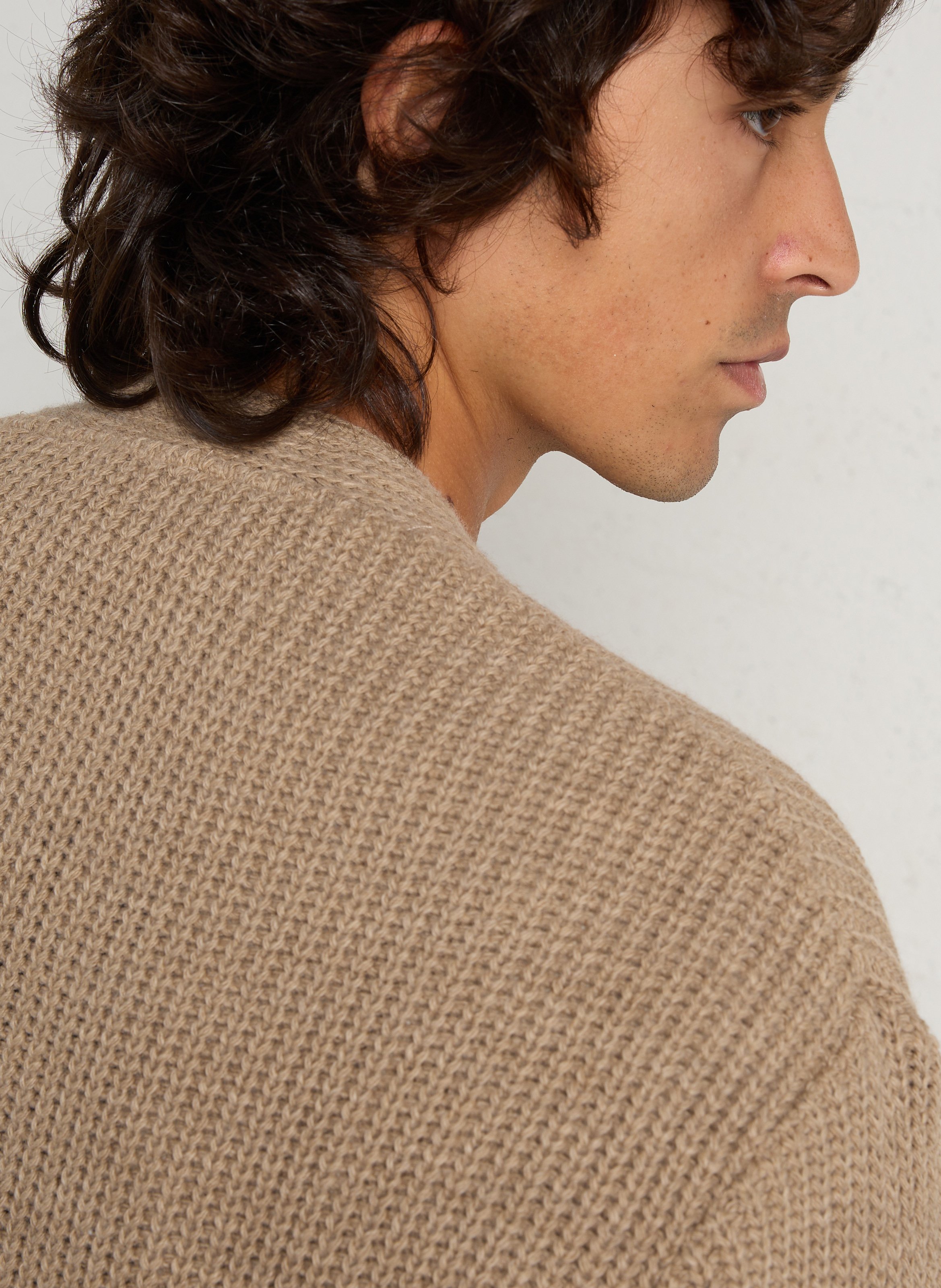Cardigan oversize col V IMPERIAL Beige