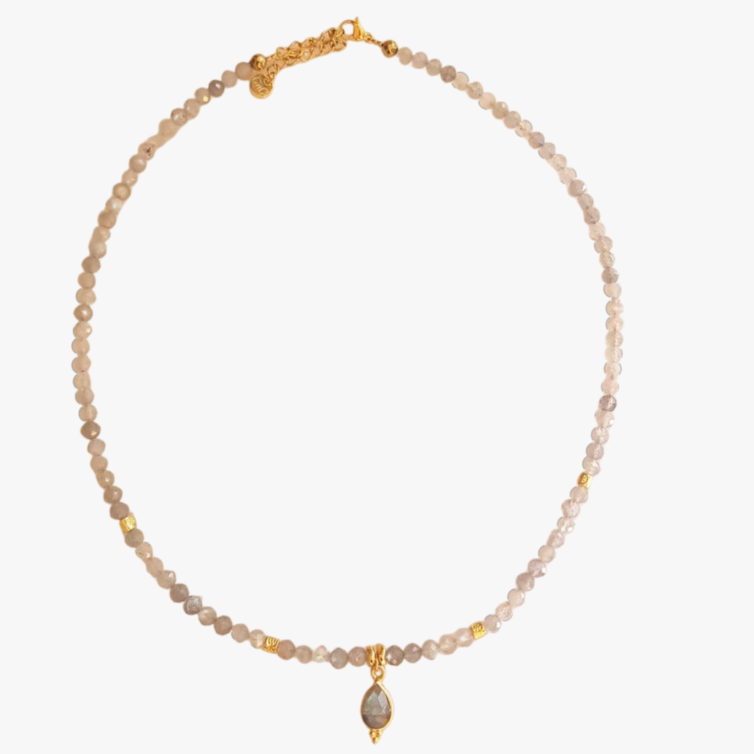 Labradorite necklace GINANDGER Grey