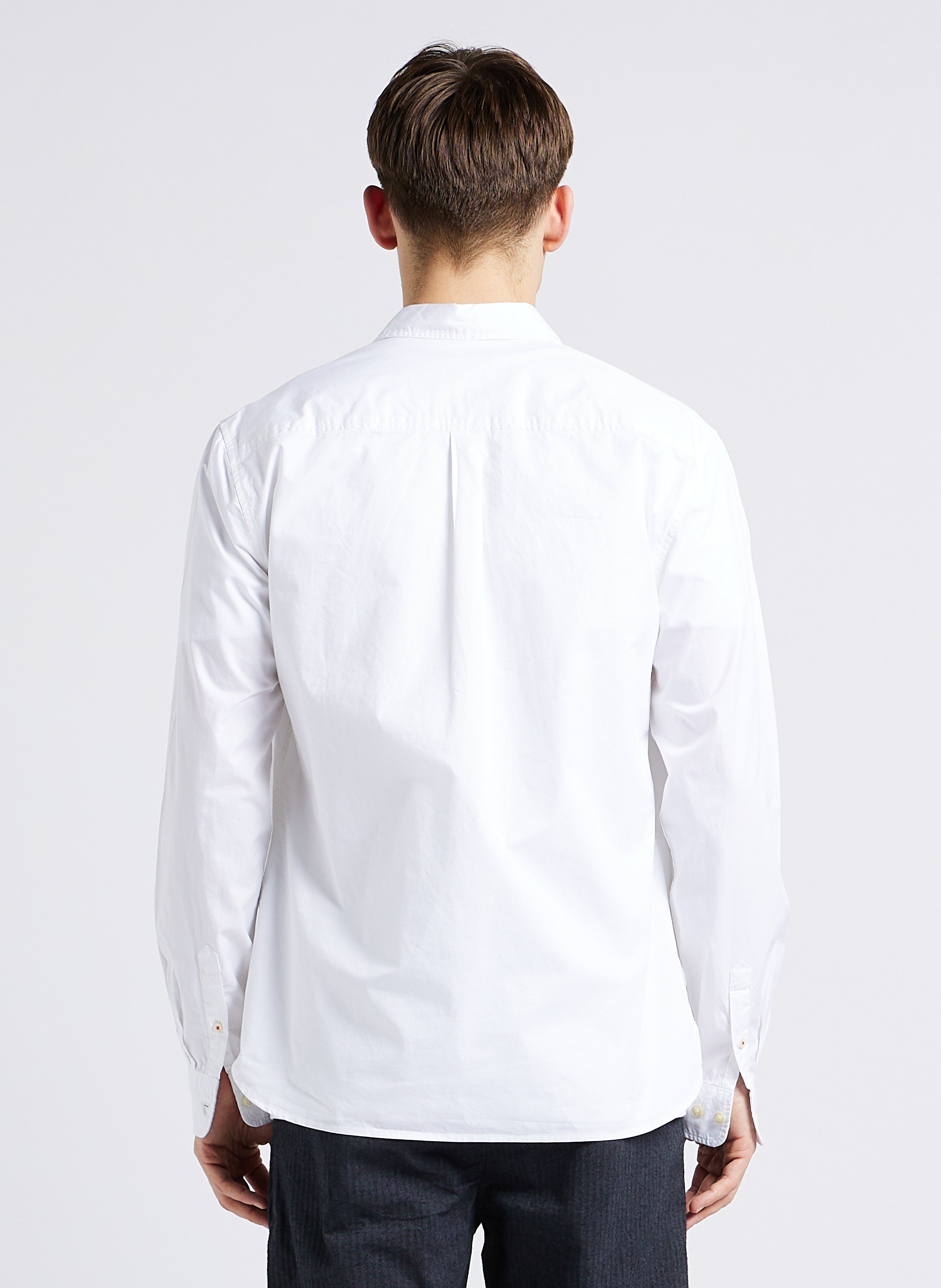 Chemise droite col classique en coton bio KNOWLEDGE COTTON APPAREL Blanc