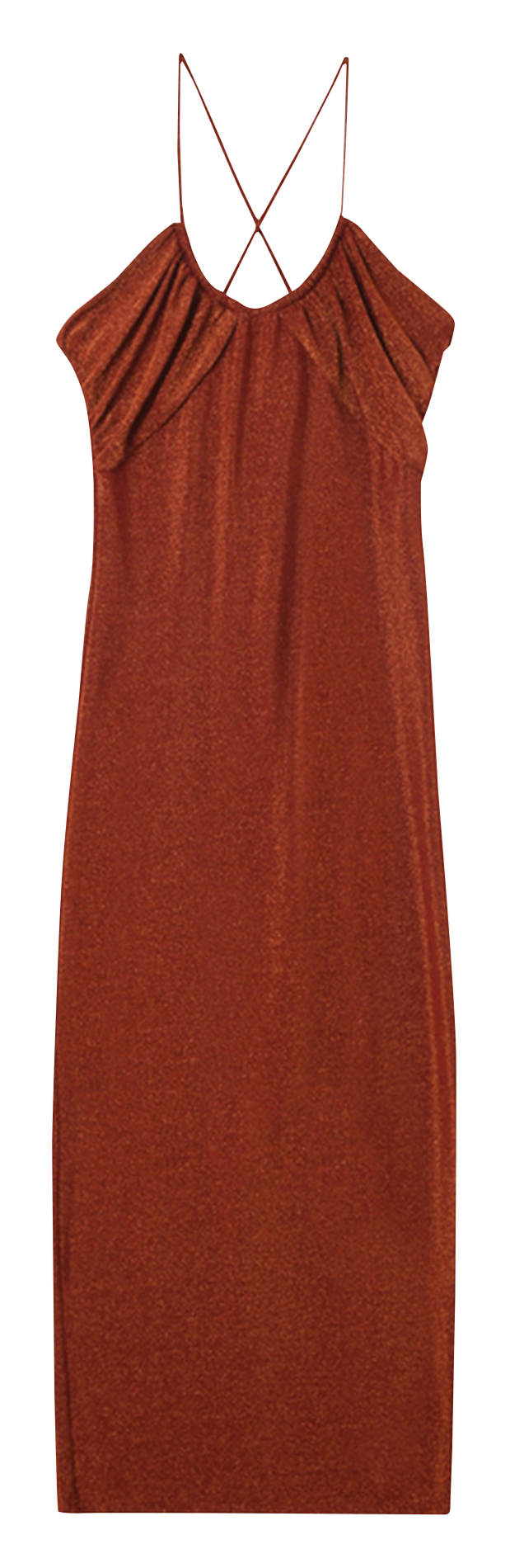 Robe midi moulante à dos croisé en jersey GRACE ET MILA Orange