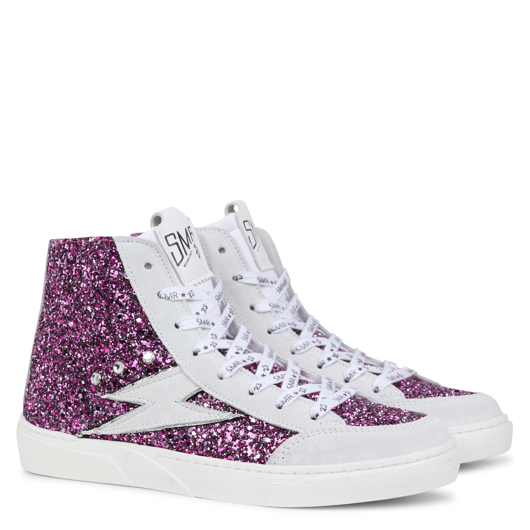 Baskets montantes en cuir à paillettes  SEMERDJIAN - SMR Rose