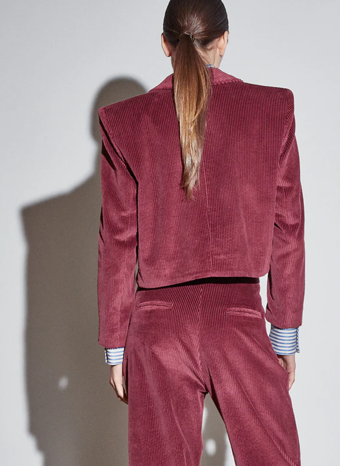 Straight cotton jacket Red