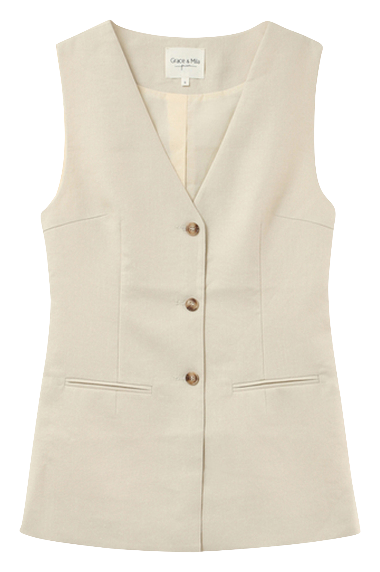 Linen-blend tailored cardigan PAZ Beige