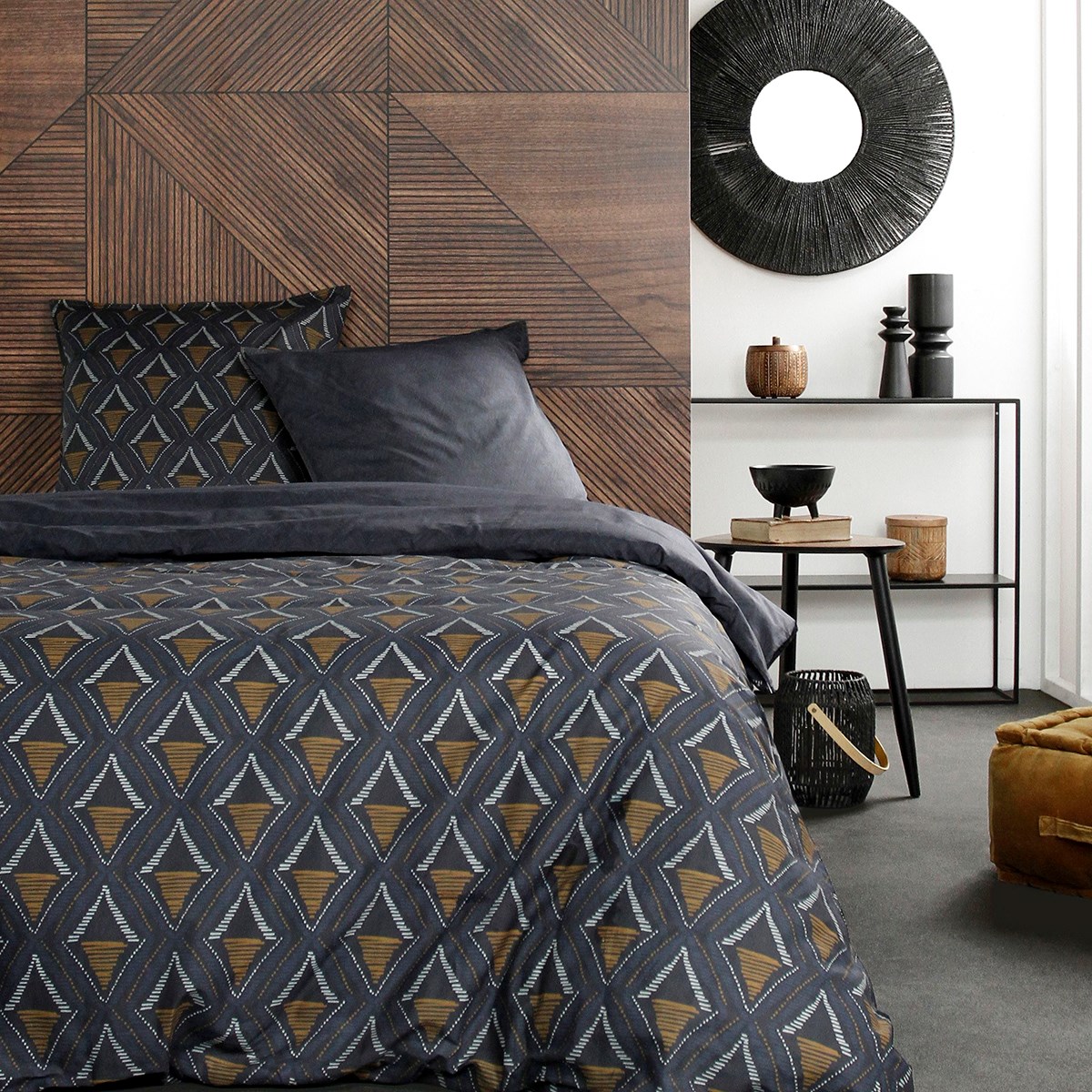 Printed cotton bedding set TODAY LINGE DE MAISON Blue