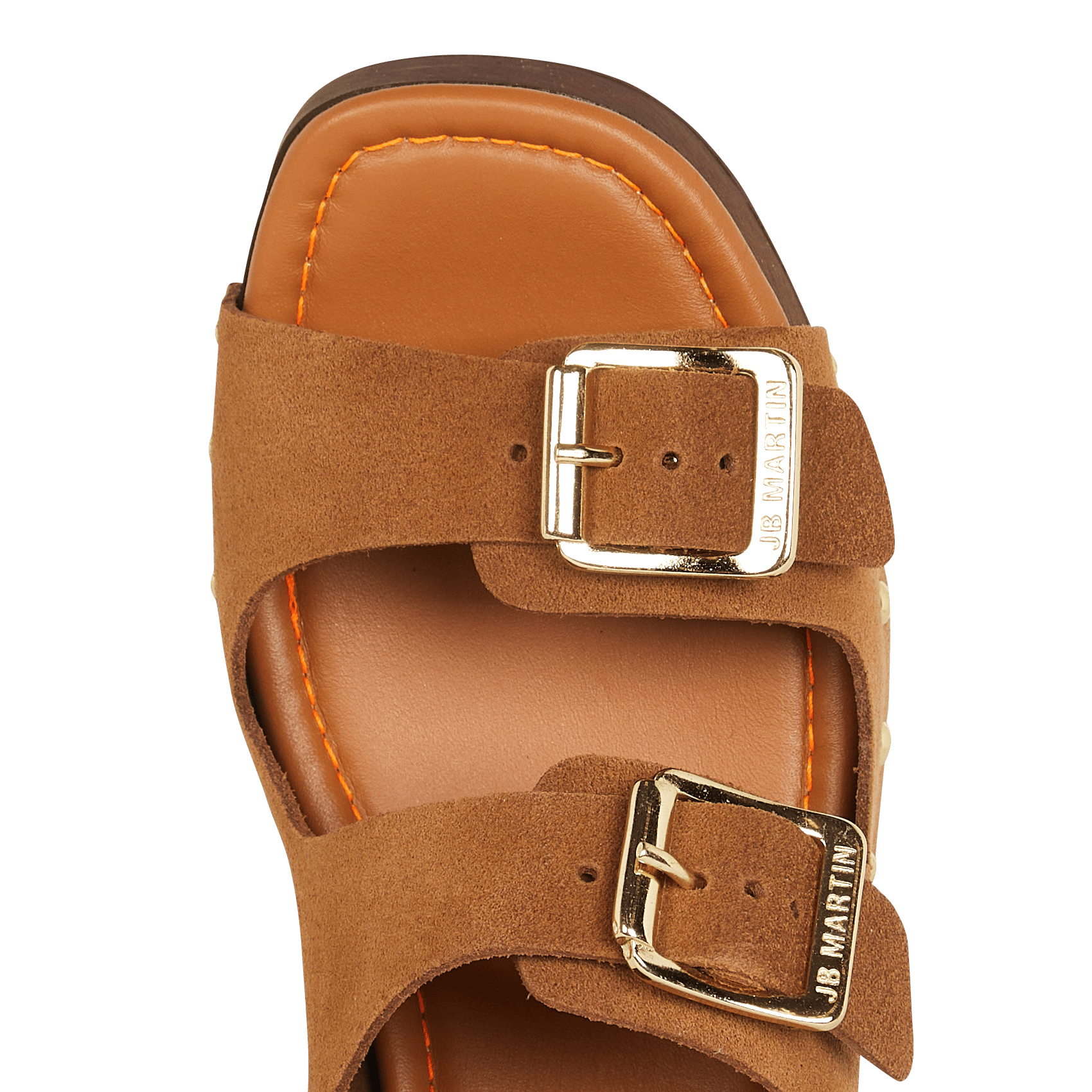 Mules à talon en cuir velours JB MARTIN Beige