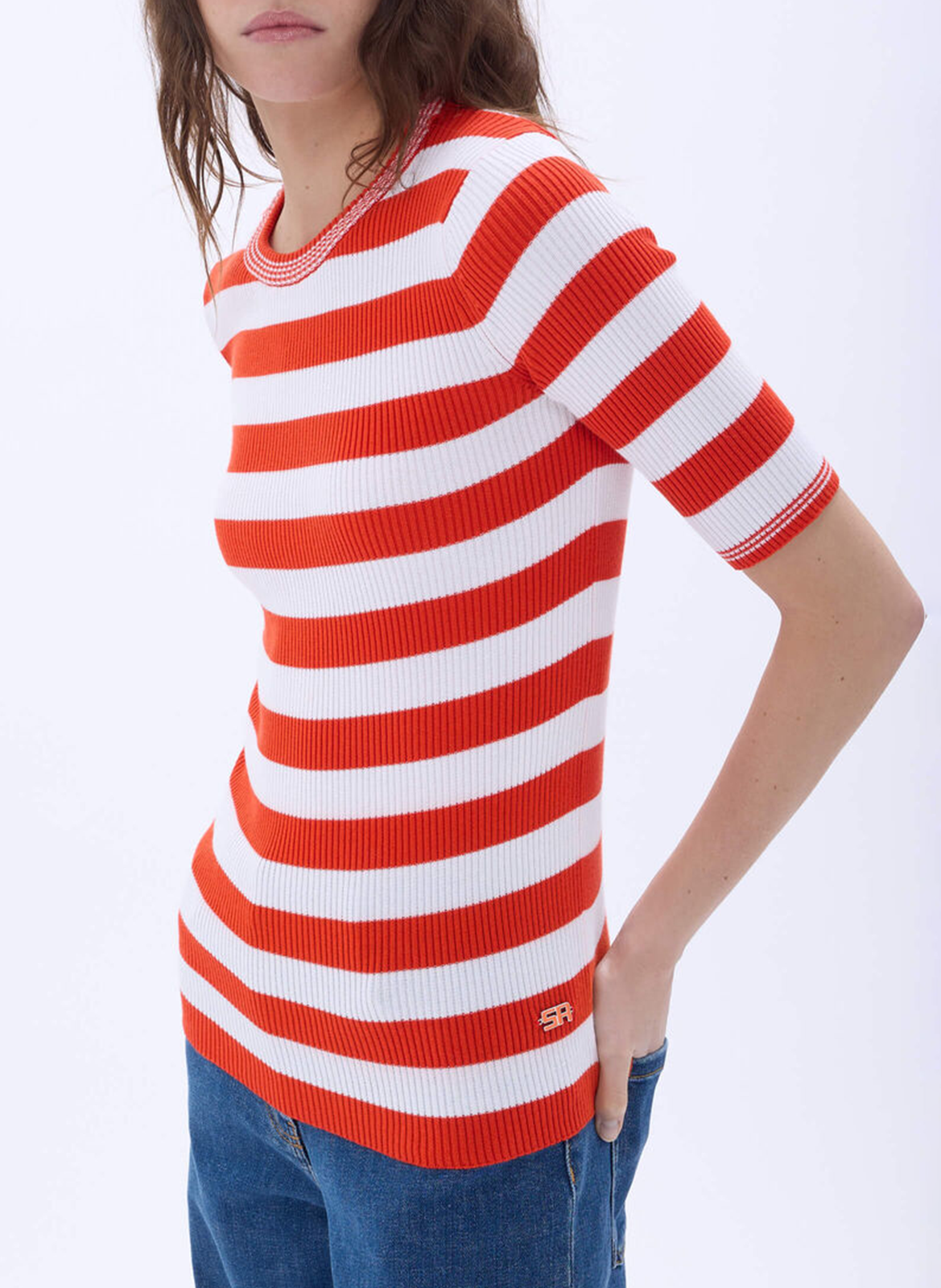 Fitted striped cotton sweater SONIA RYKIEL Multicolored