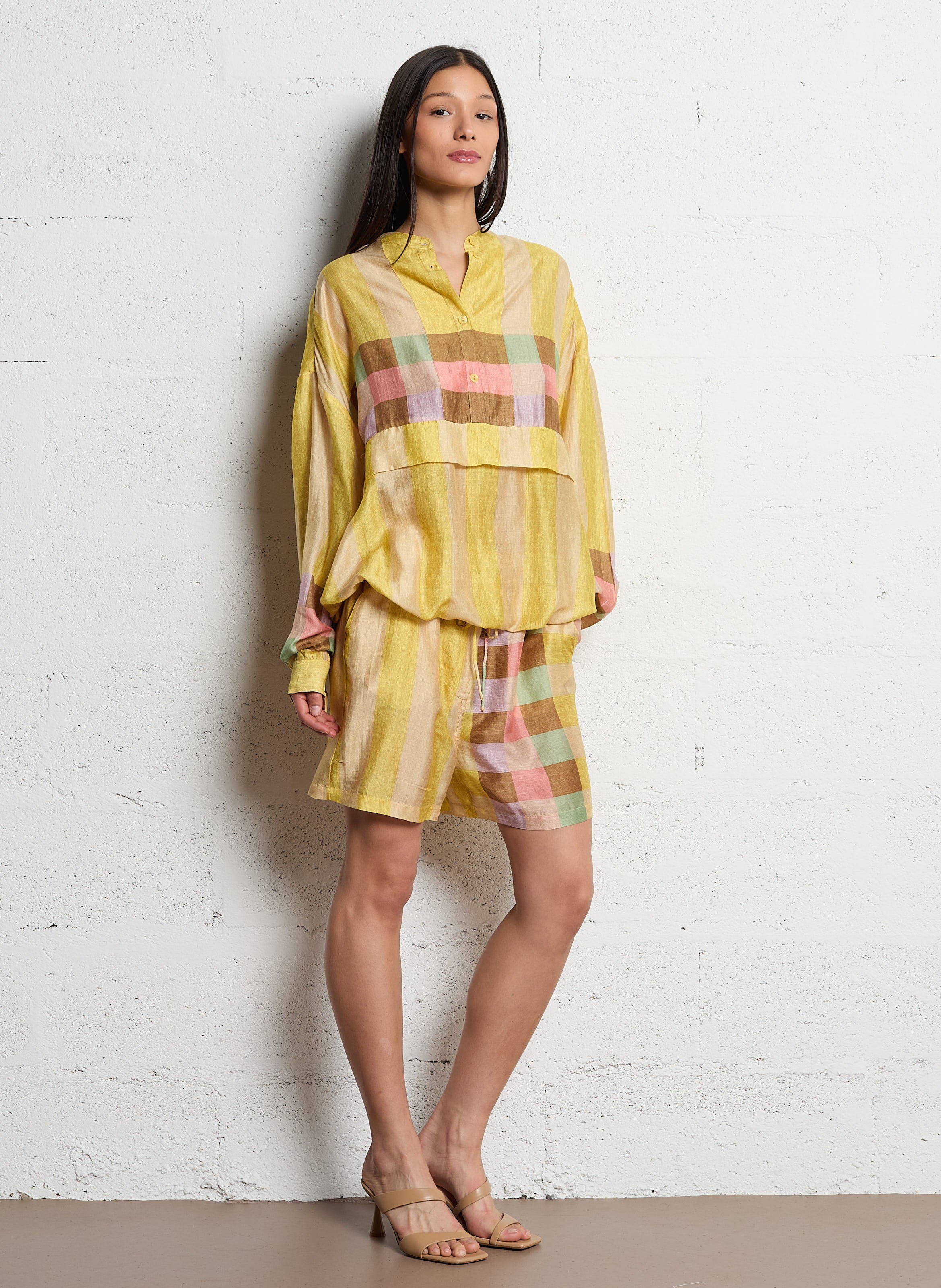 Printed shirt with Mandarin collar MES DEMOISELLES Multicolored