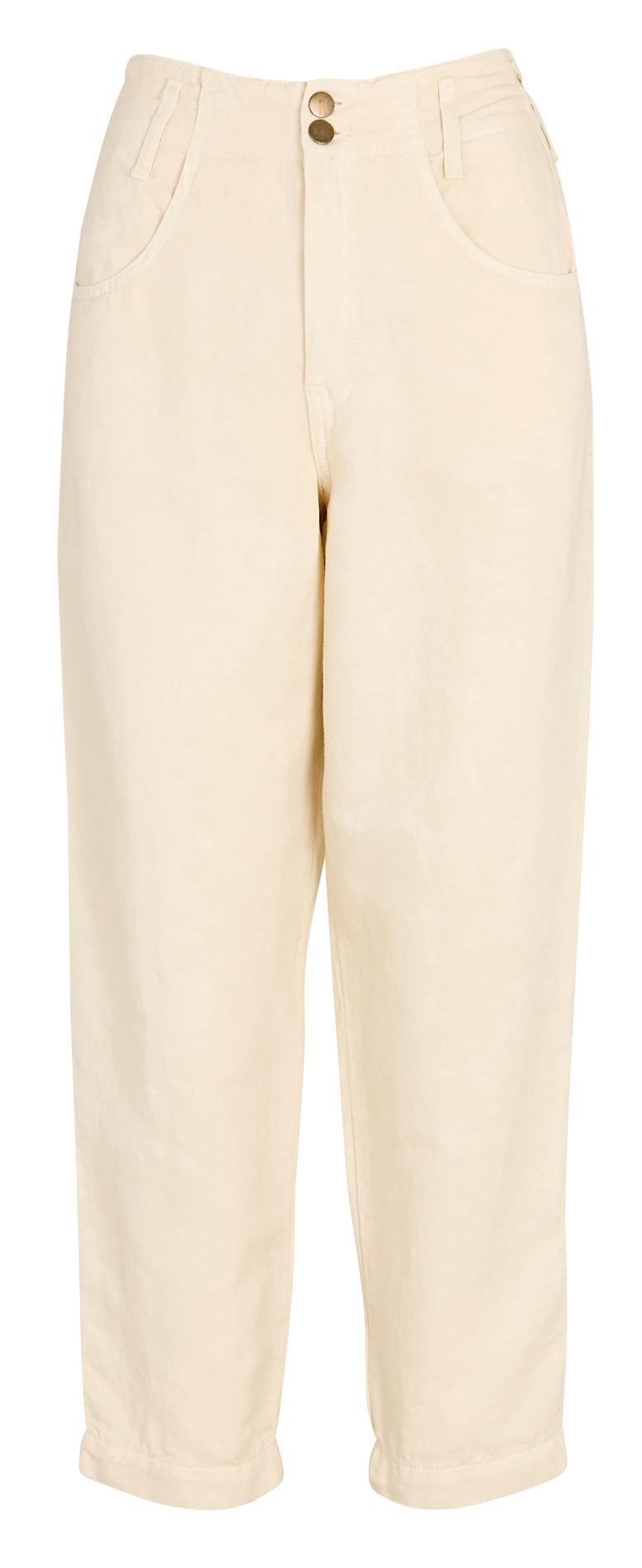 Pantalon carotte en lin mélangé TINSELS Blanc