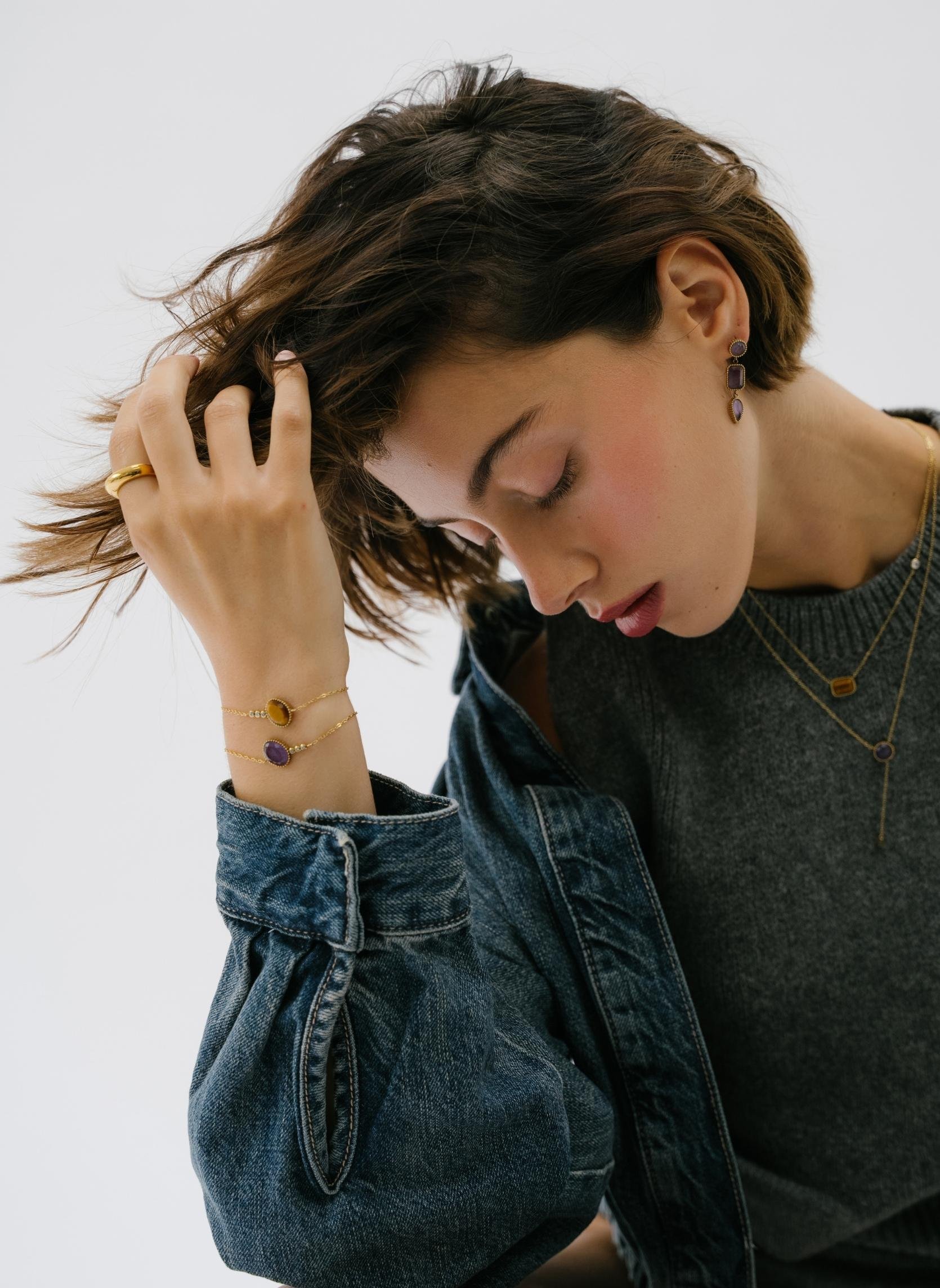 Chain bracelet AEC Paris Purple