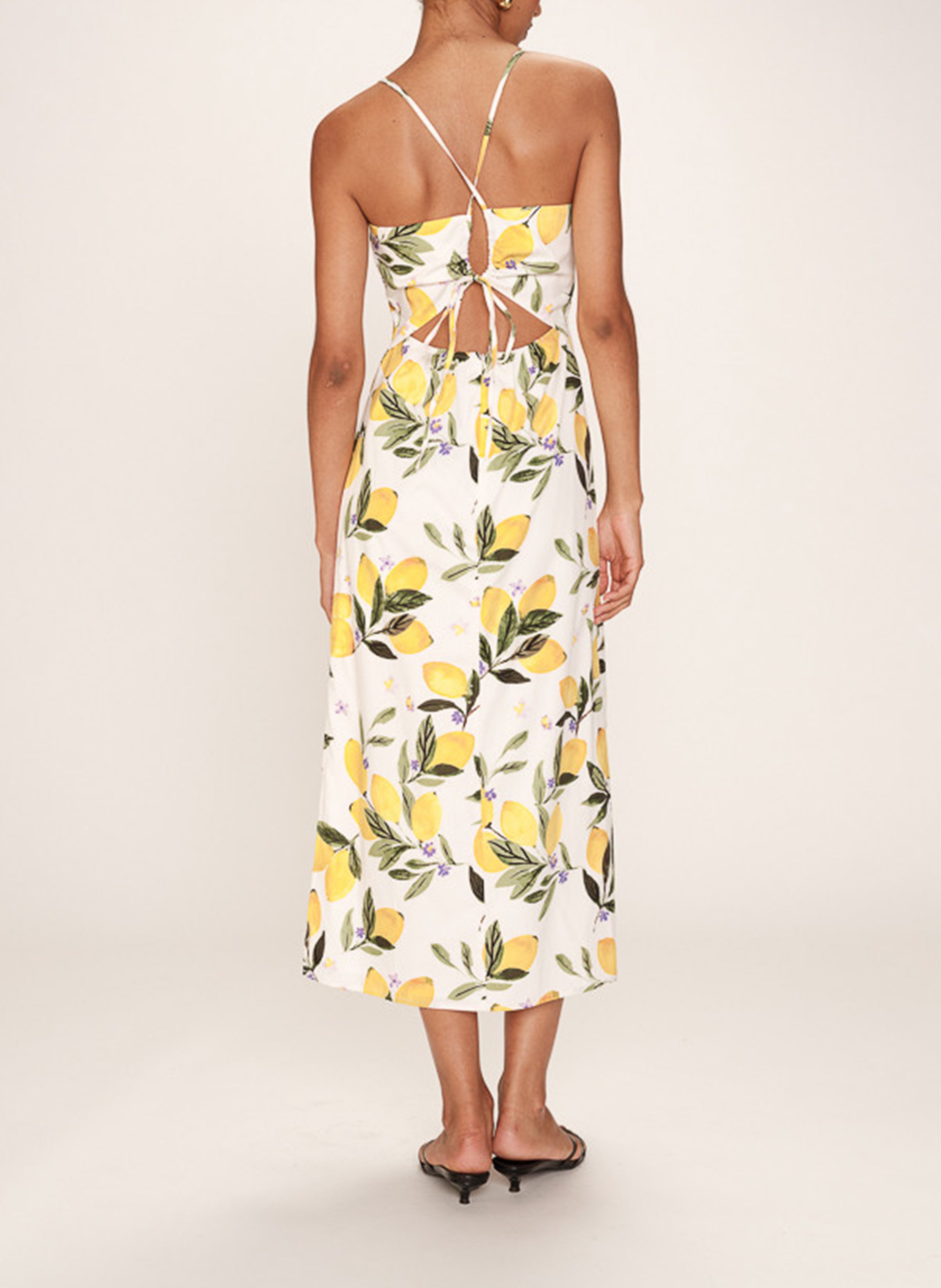 Robe midi col carré en coton GRACE ET MILA Blanc