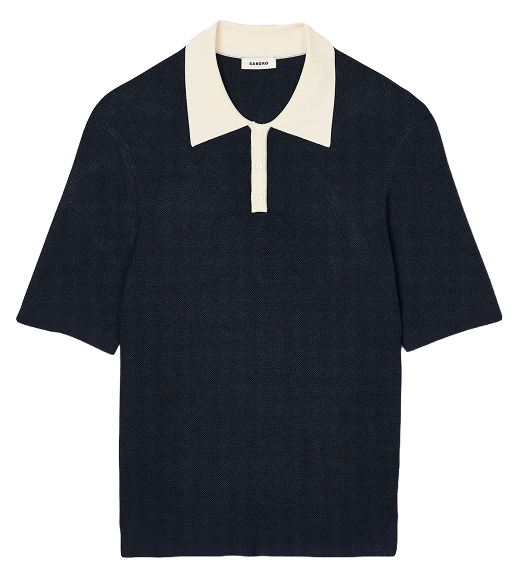 Pull droit col polo BleuSANDRO