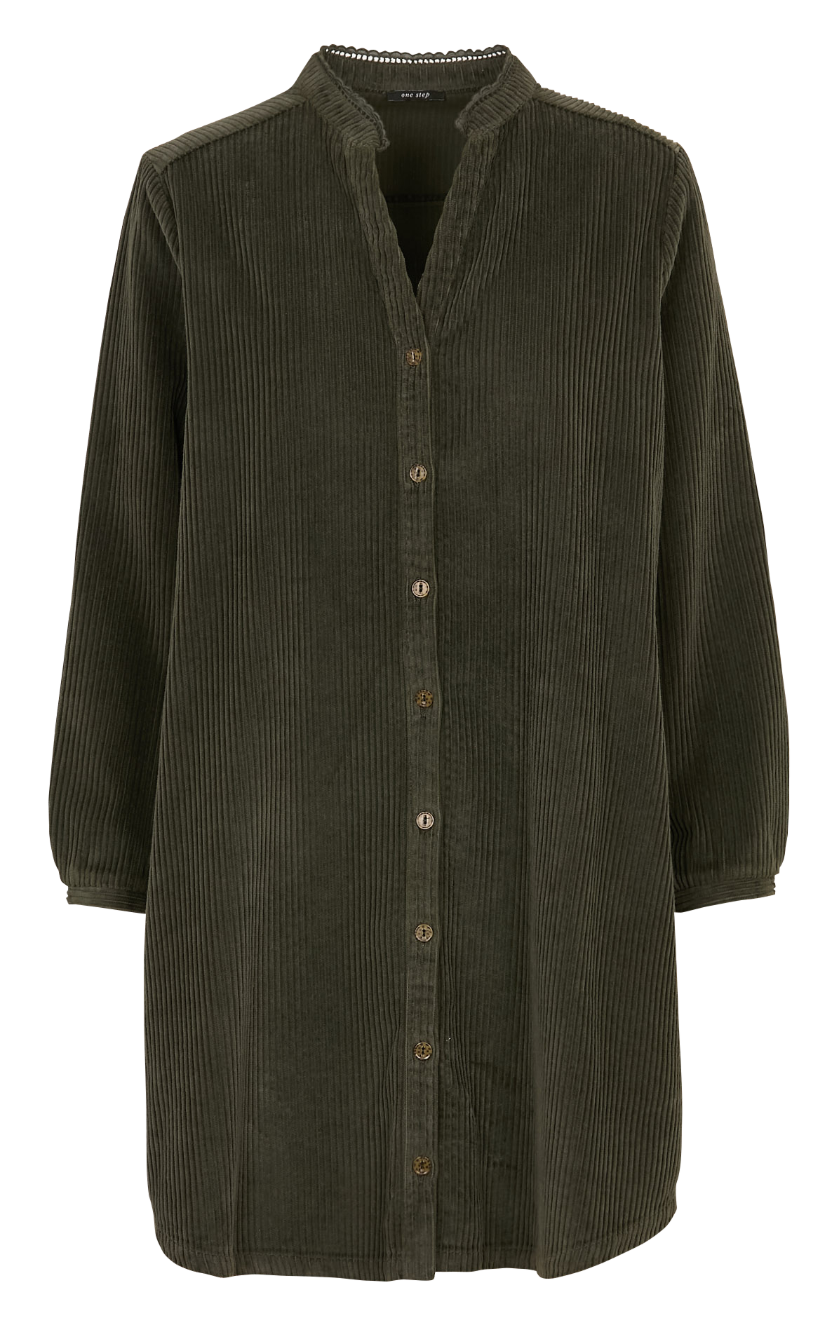 Robe courte en coton côtelé ONE STEP Vert