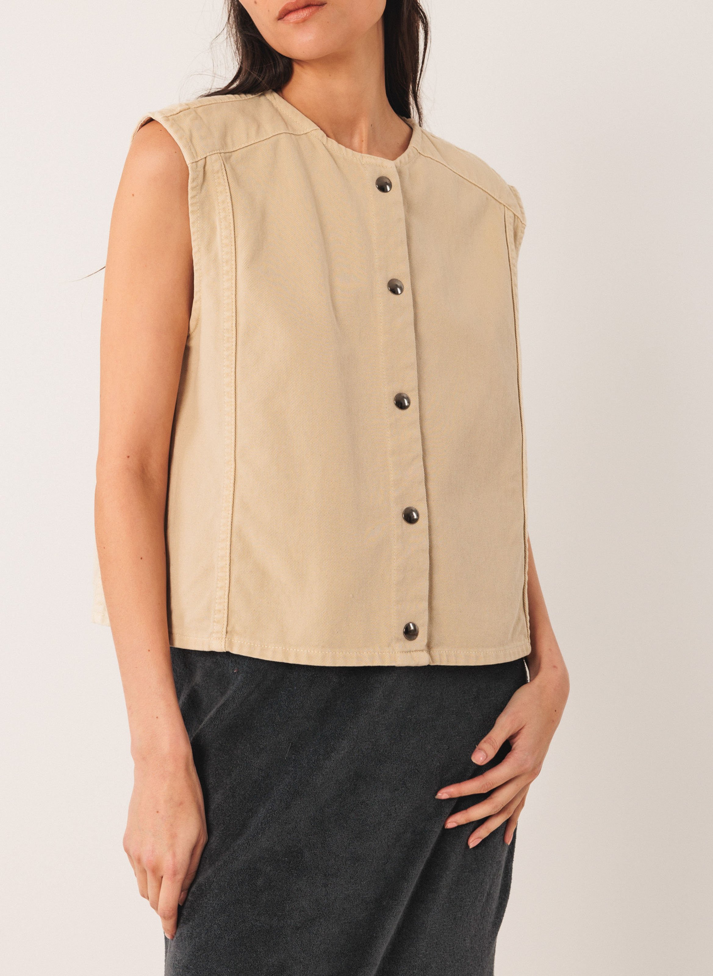 Veste ample col rond en coton INDI & COLD