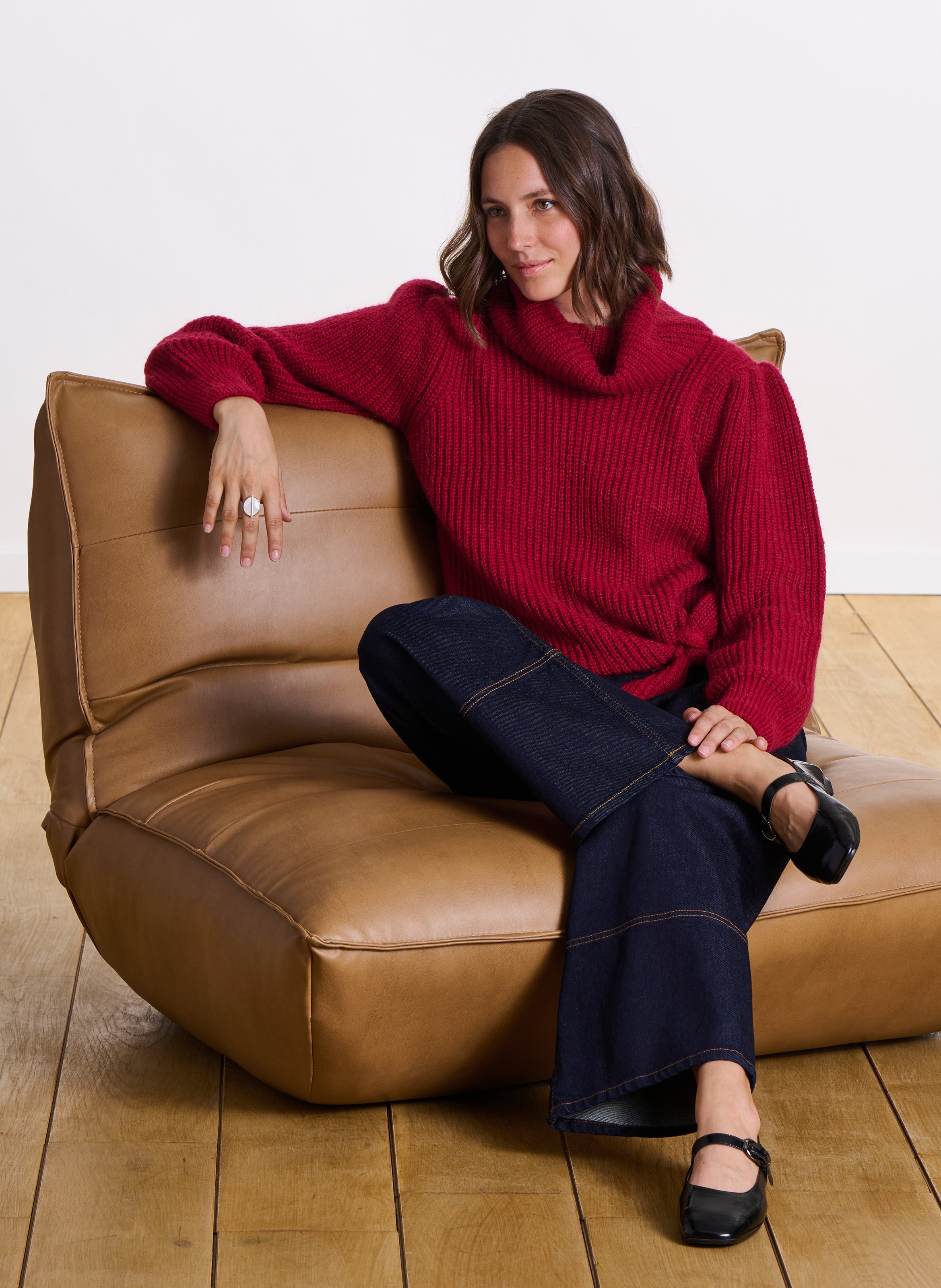 Rollkragenpullover aus Strick LA FEE MARABOUTEE Rot