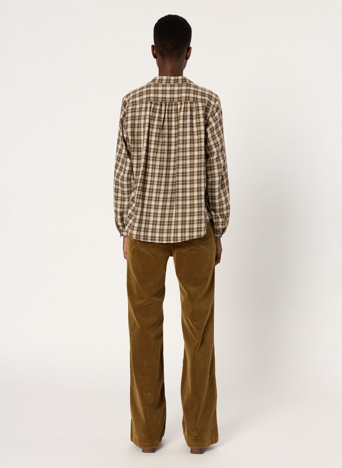Checked Tunisian collar straight top GERARD DAREL Brown