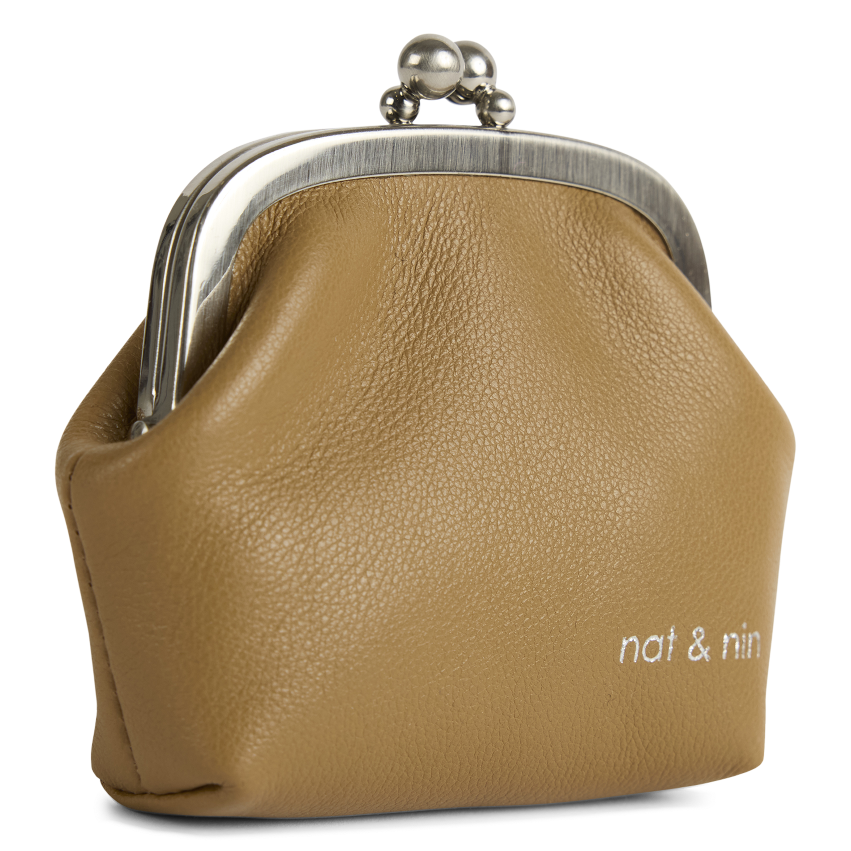 Porte-monnaie en cuir NAT & NIN Marron