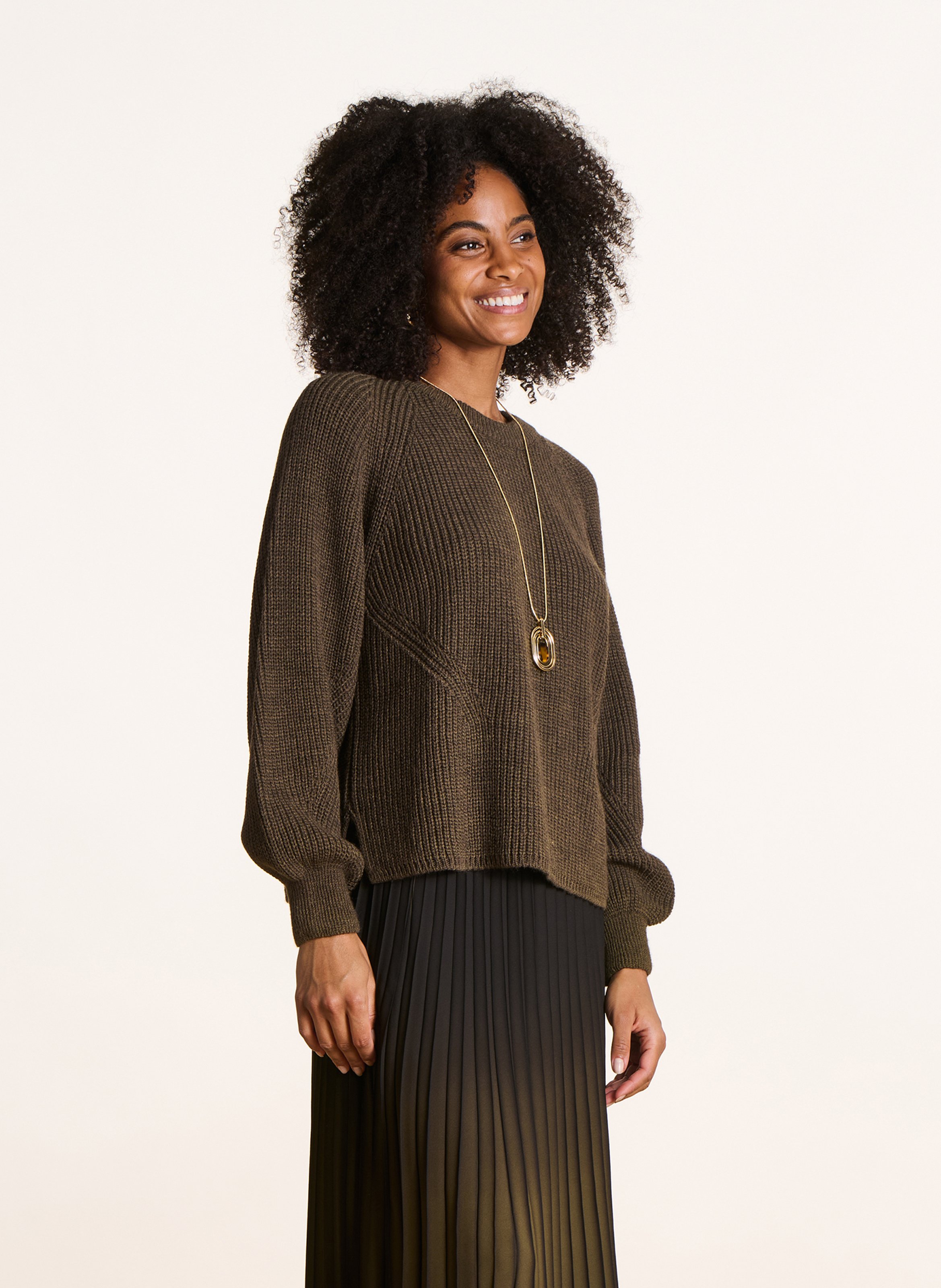 Kurzärmliger Pullover mit Rundhalsausschnitt LA FEE MARABOUTEE